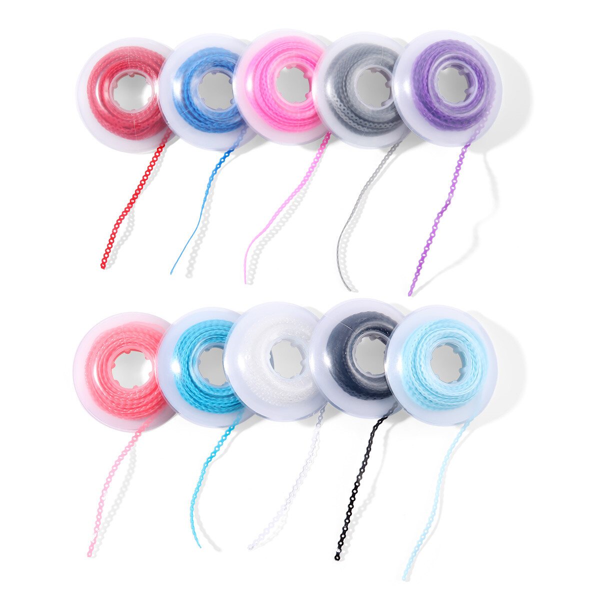 AZDENT Dental Orthodontic Colored Elastic Power Chain Long Short Continuous