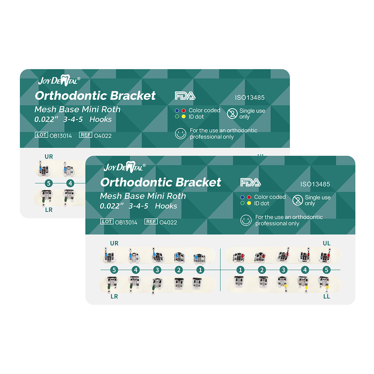 Dental Ortho Brackets Mini Roth/MBT.022″/.018 Hooks 3 4 5 Monoblock /Mesh Base
