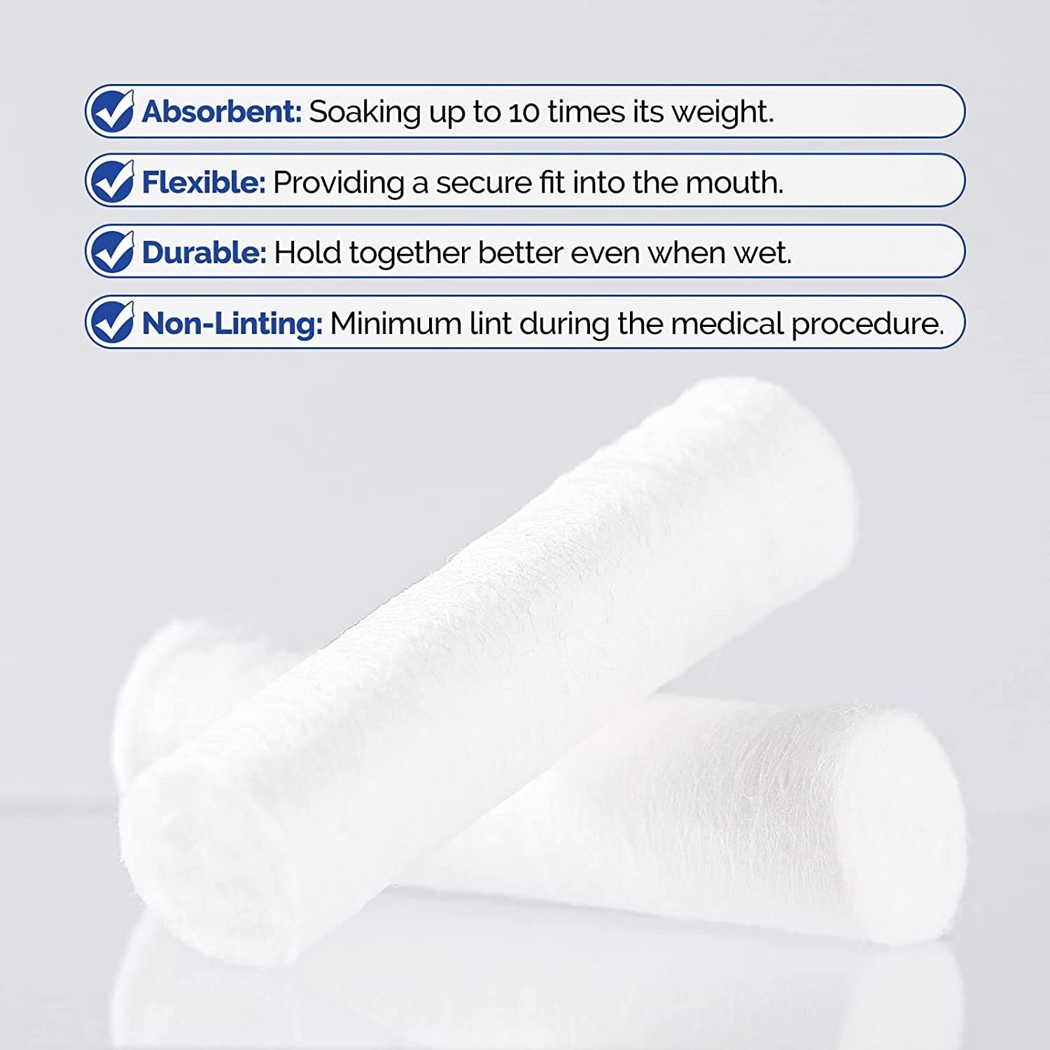 250PCS/box Disposable Dental Cotton Rolls 1.5″ Nosebleed Plugs Absorbent Mouth