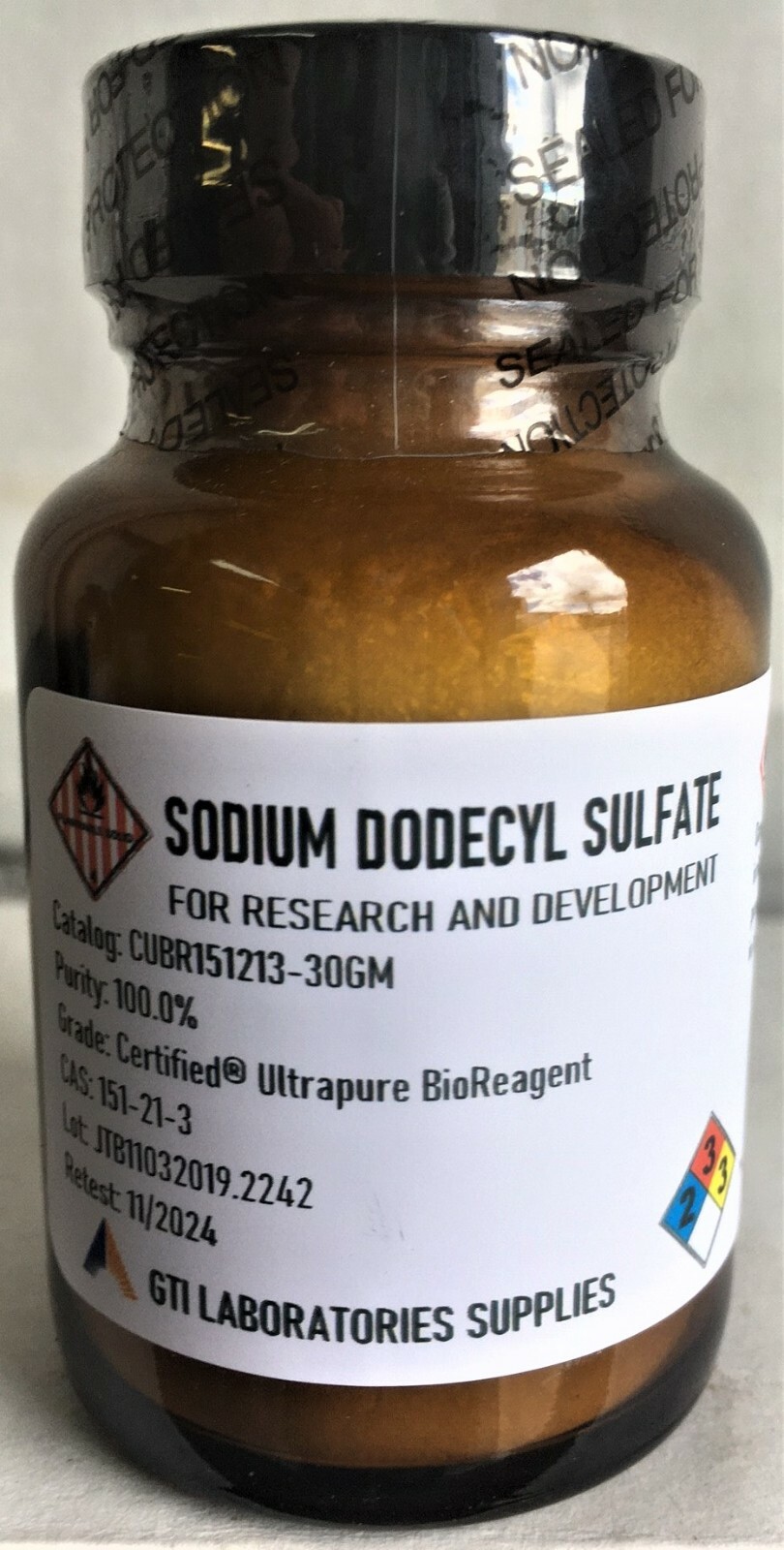 Sodium dodecyl sulfate, 100.0%, Certified® Ultrapure BioReagent 30g