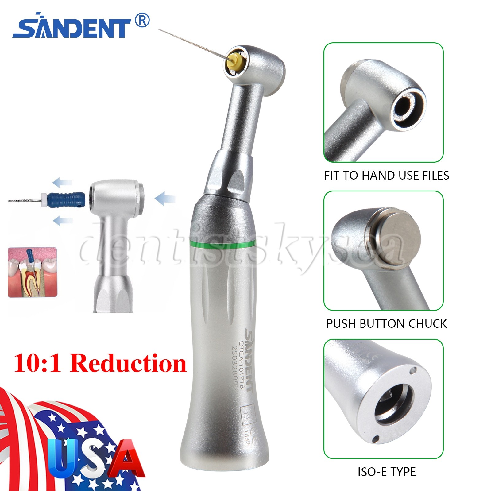 10 pcs Dental High Speed Handpiece Standard Turbine with Wrench Key 4 Holes USA