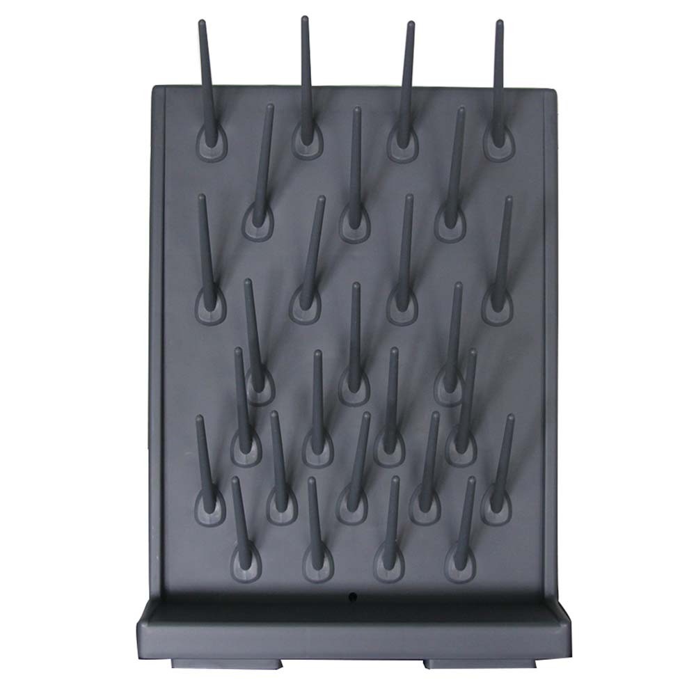 Black Single Side PP Lab Drip Rack 27 Detachable Pegs for Education and Lab Use