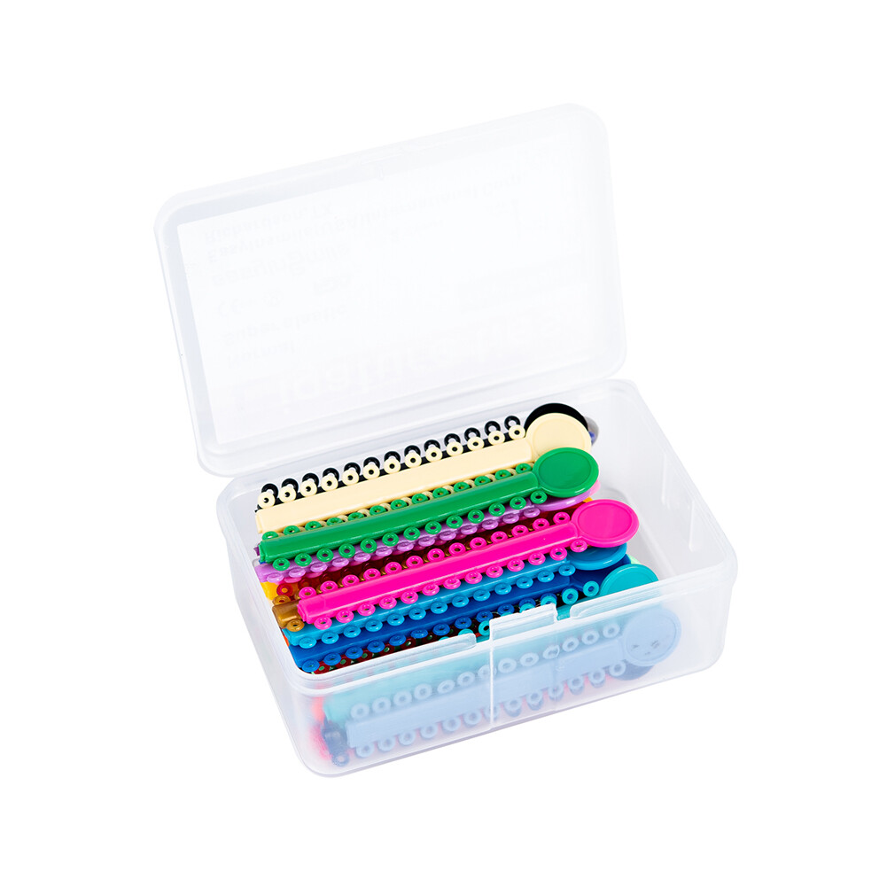 2Packs Dental Bracket Ligature Ties Orthodontic Braces Elastic Bands Mixed Color