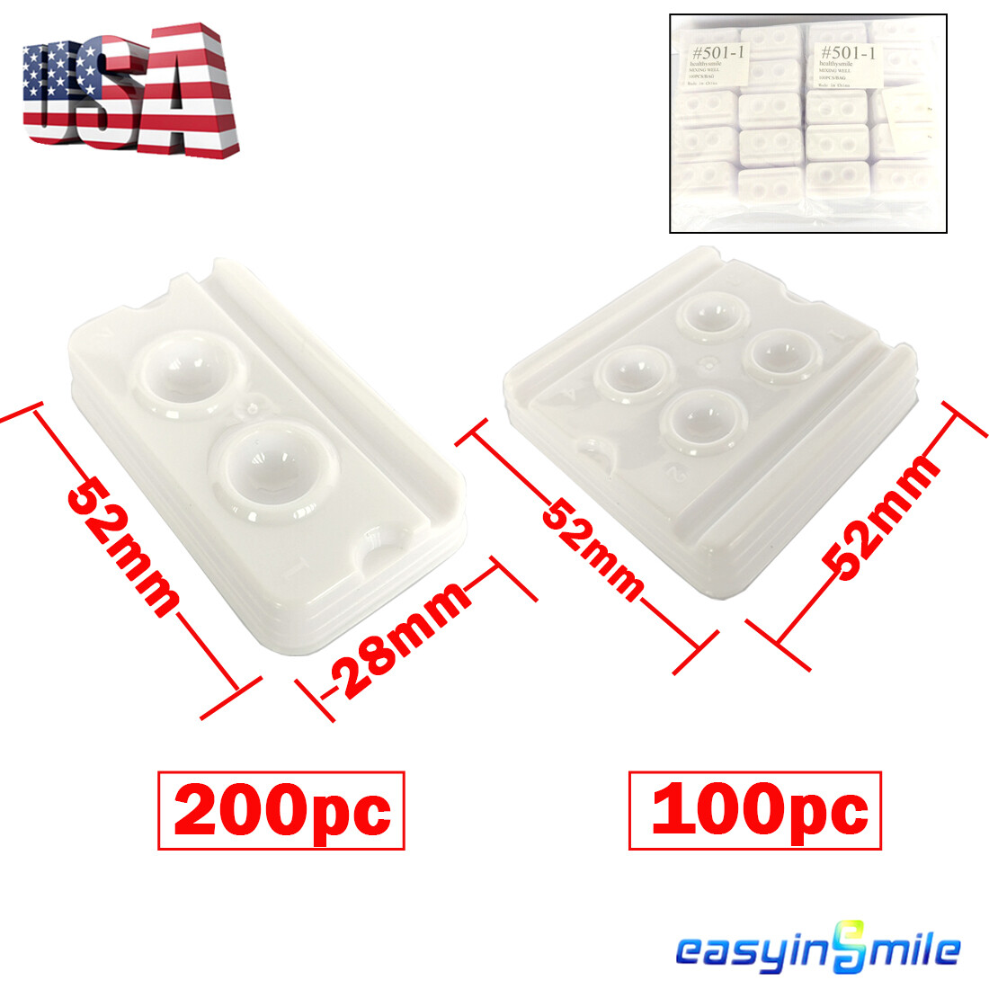 2/4 Wells Dental Disposable Mixing Wells/Dish for composites bonding adhesives