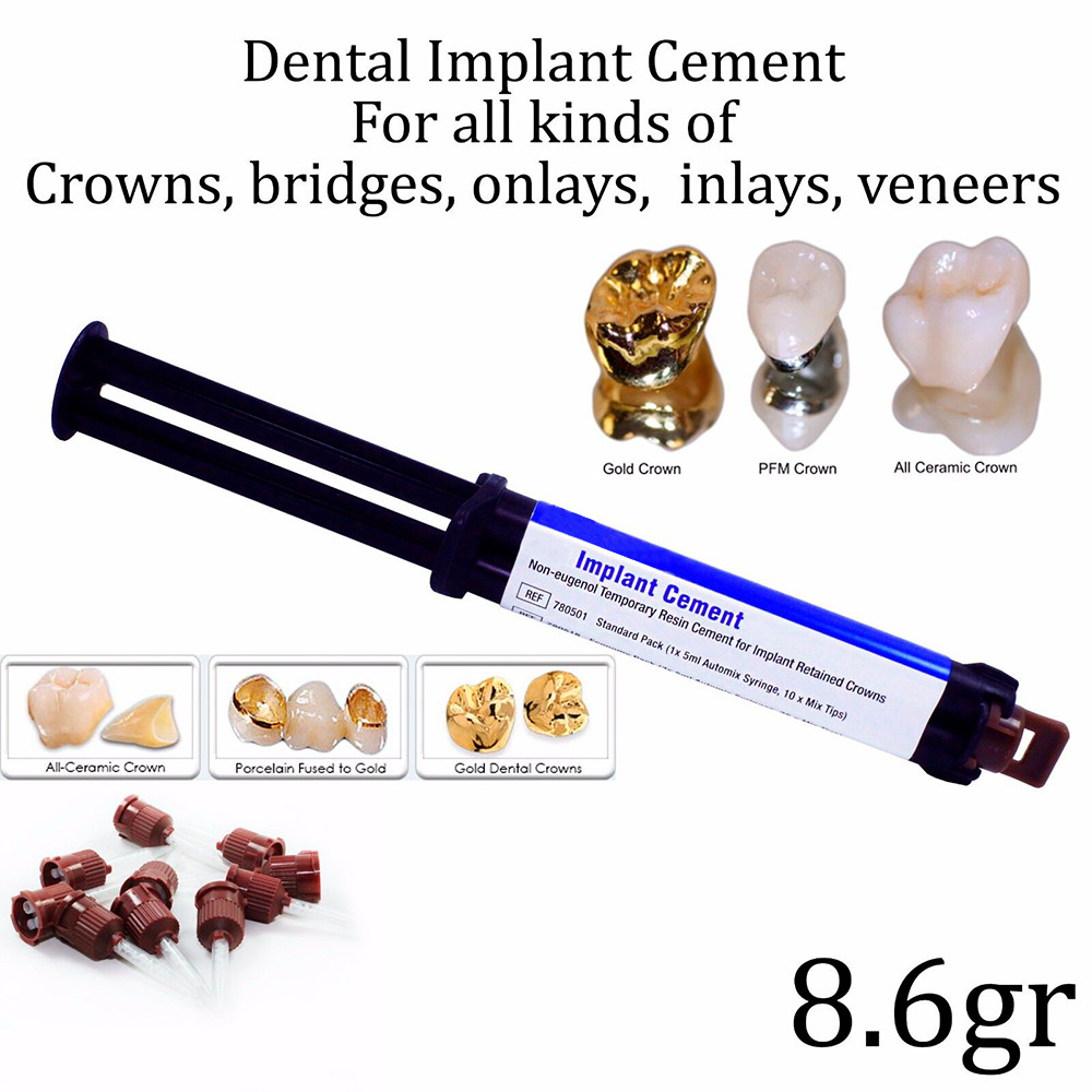 Temporary Dental Im pla nt Cement Crown Veneers Onlays Inlays Self Adhesive