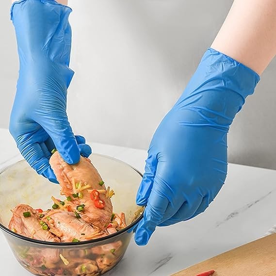 Nitrile Gloves 100Pcs Disposable Blue, Medium/Large/XLarge, No…