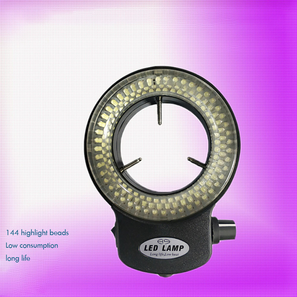 Quick Microscope Ring 144 LED Bulbs Light Illuminator Lamp US Plug Black / White