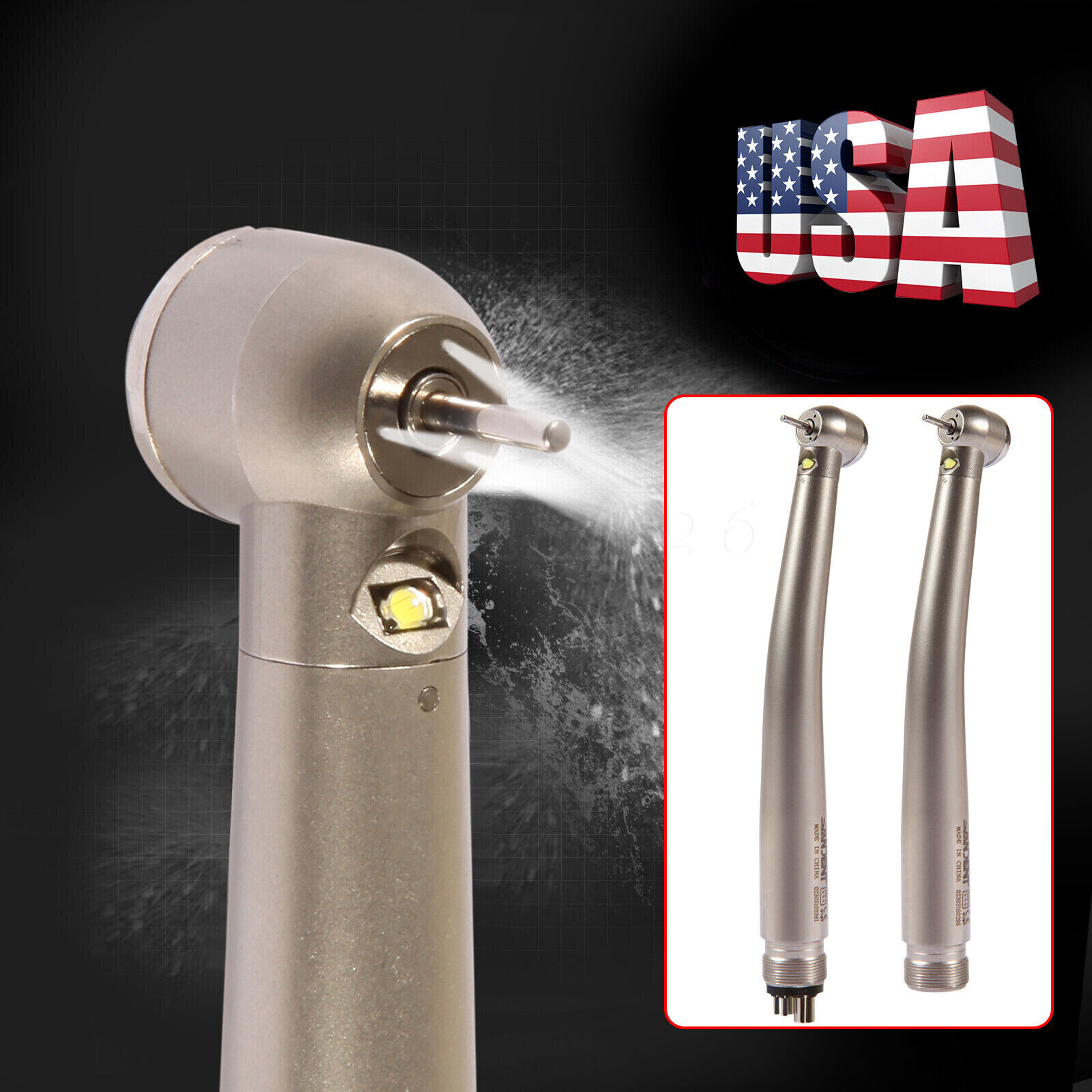 E-generator Dental LED Fiber Optic High Speed Handpiece 2/4hole Drill hand piece