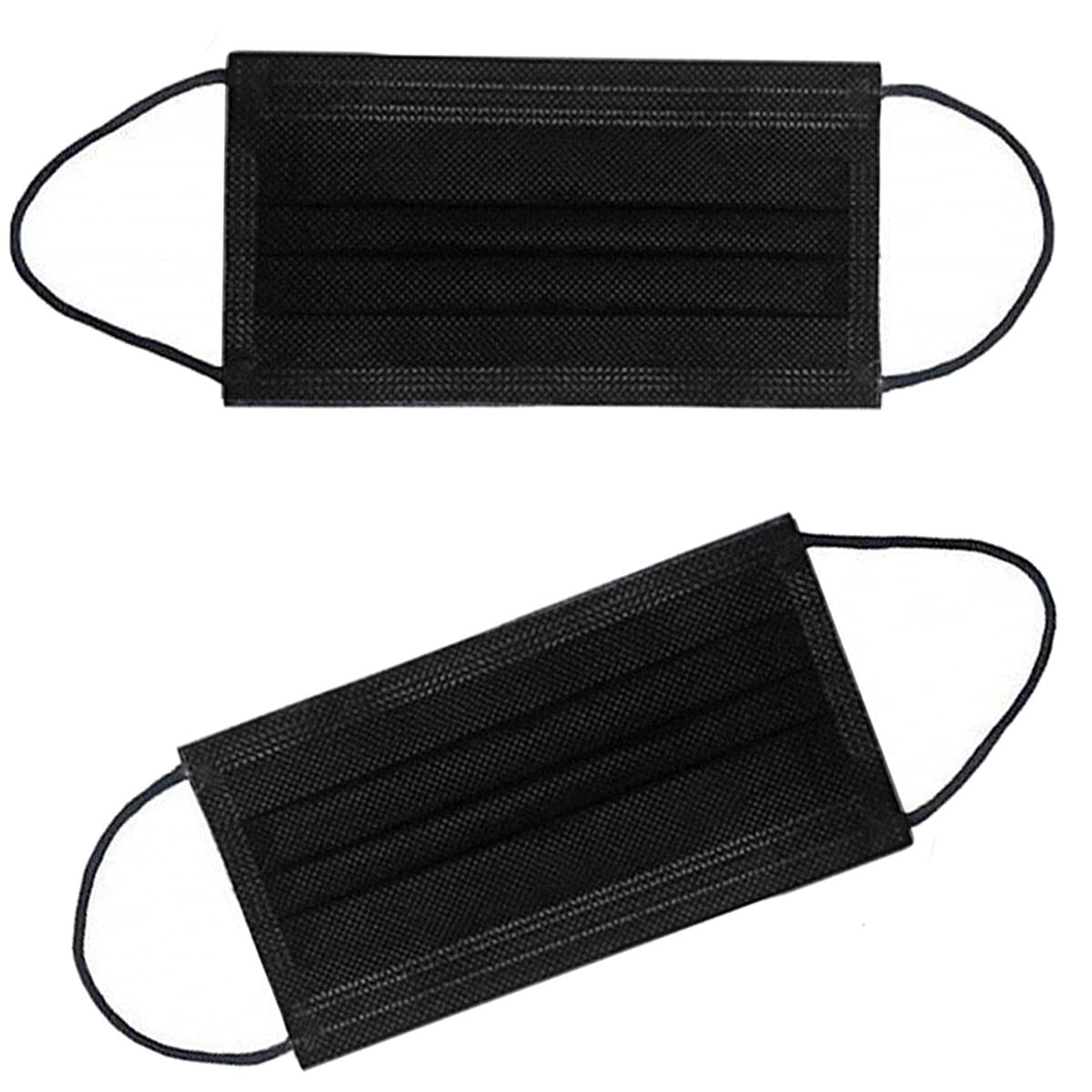 300 PCS Breathable Disposable 3-PLY Black Face Mask Ear loop Mouth Cover Dust