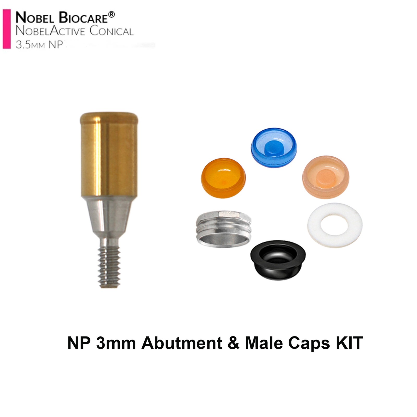 US Overdenture For Nobel Active NPØ3.5mm Locator Abutment Male Caps Inserts Tool