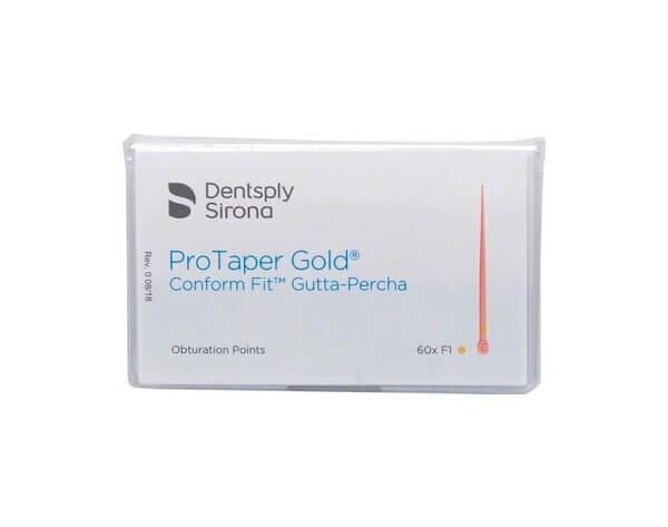 Dentsply B00PGGPF000F1 ProTaper Gold Conform Fit Gutta Percha Points F1 60/Pk