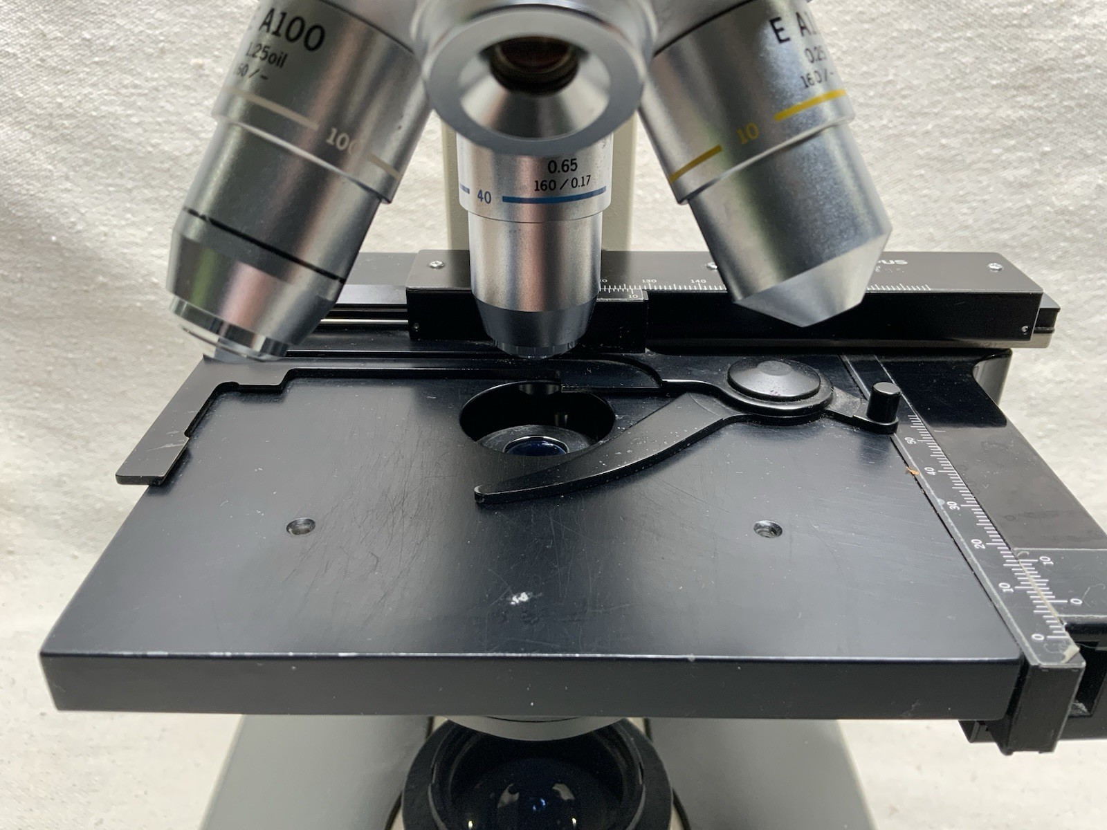 Olympus Model CHT Upright 4 Objective Binocular Microscope