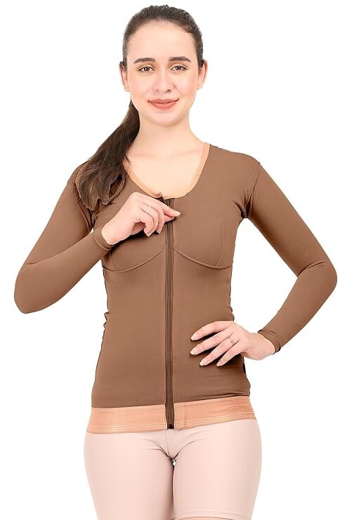 Post Liposuction HIGH Medical Compression Vest |Women| with sleeves BURN Support