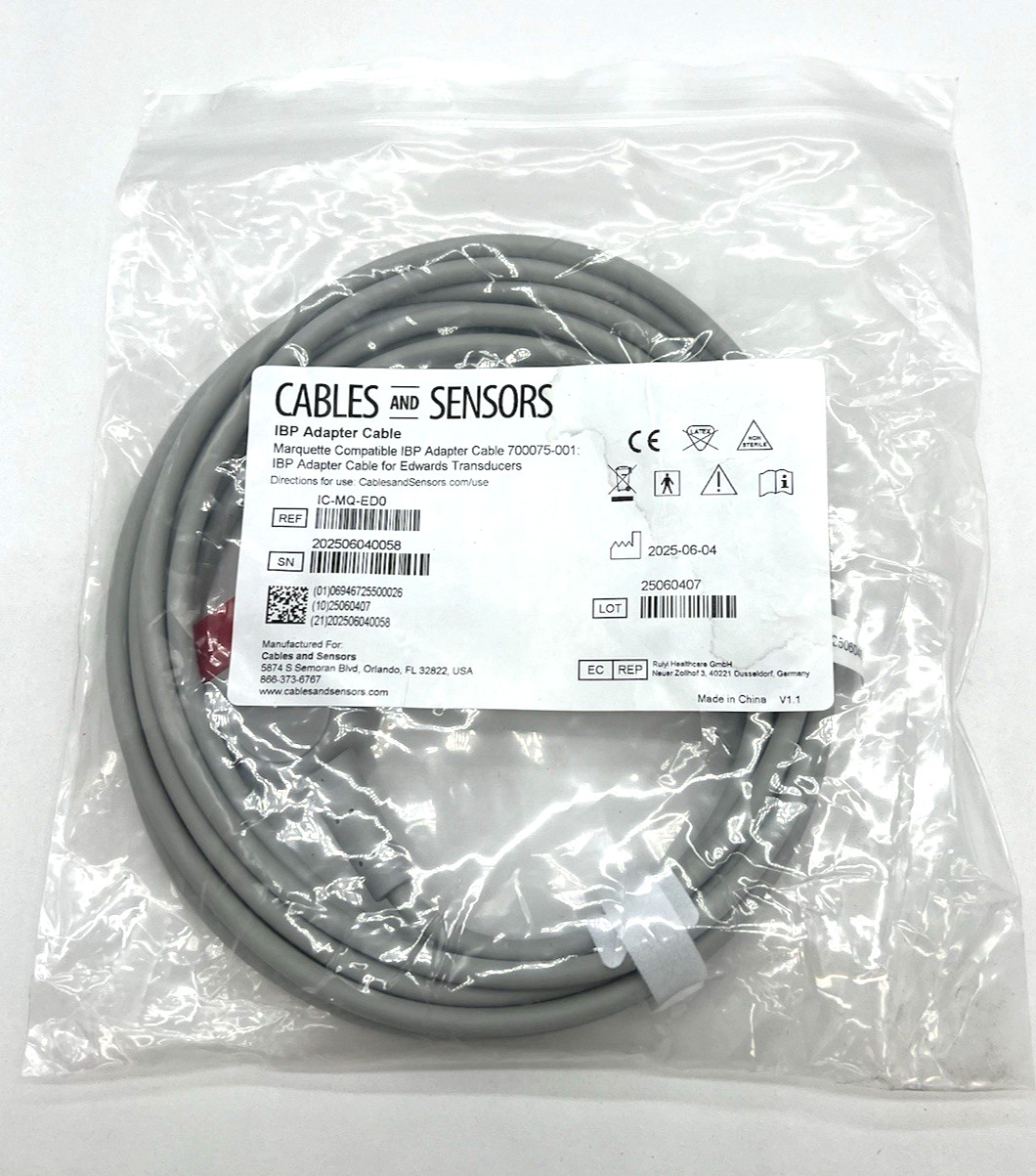 Cables and Sensors Marquette compatible IBP Adapter Cable 700075-001