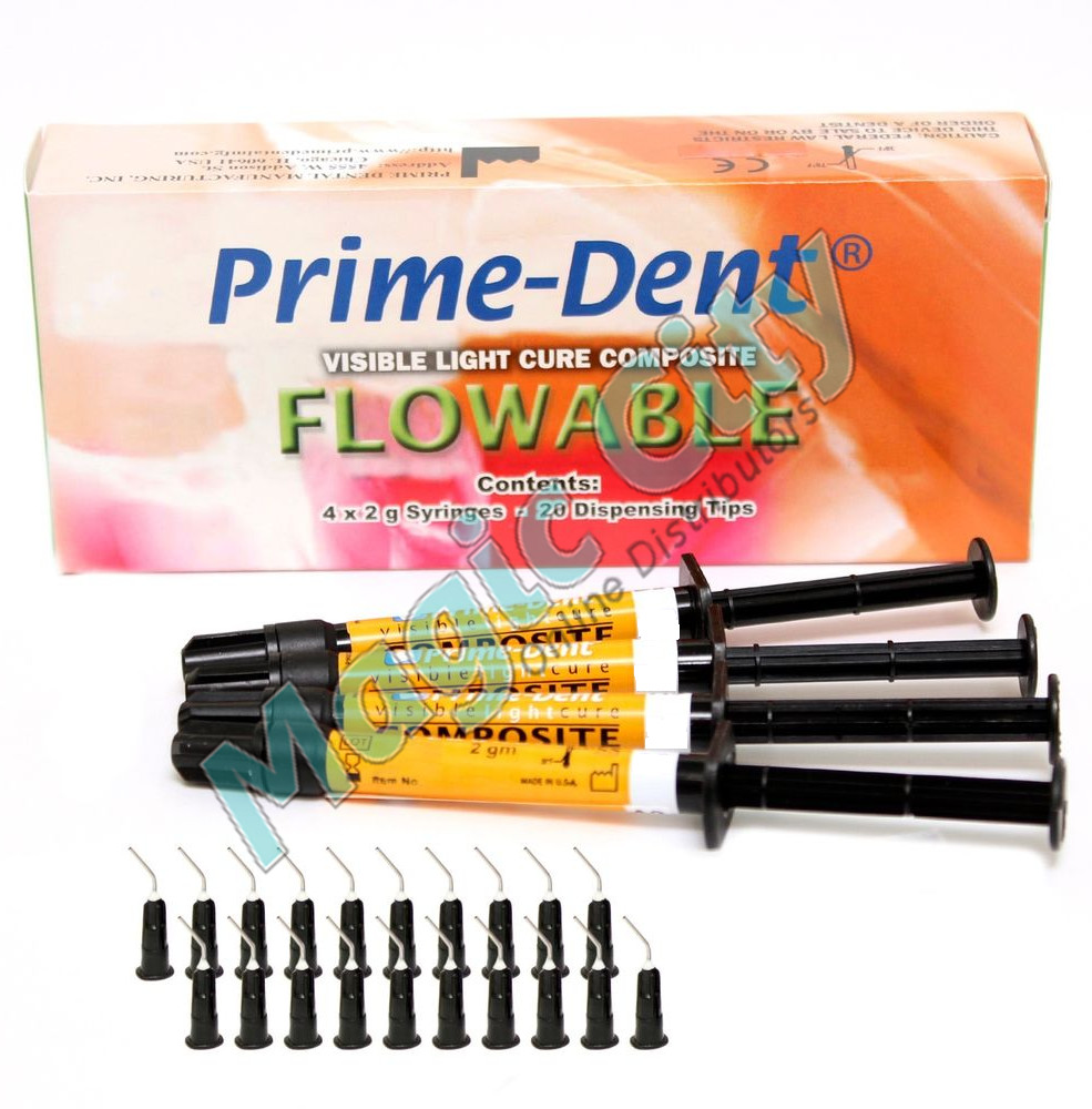 Prime-Dent Flowable Light Cure Dental Composite 4 Syringe Kit – A2 #004-010A2