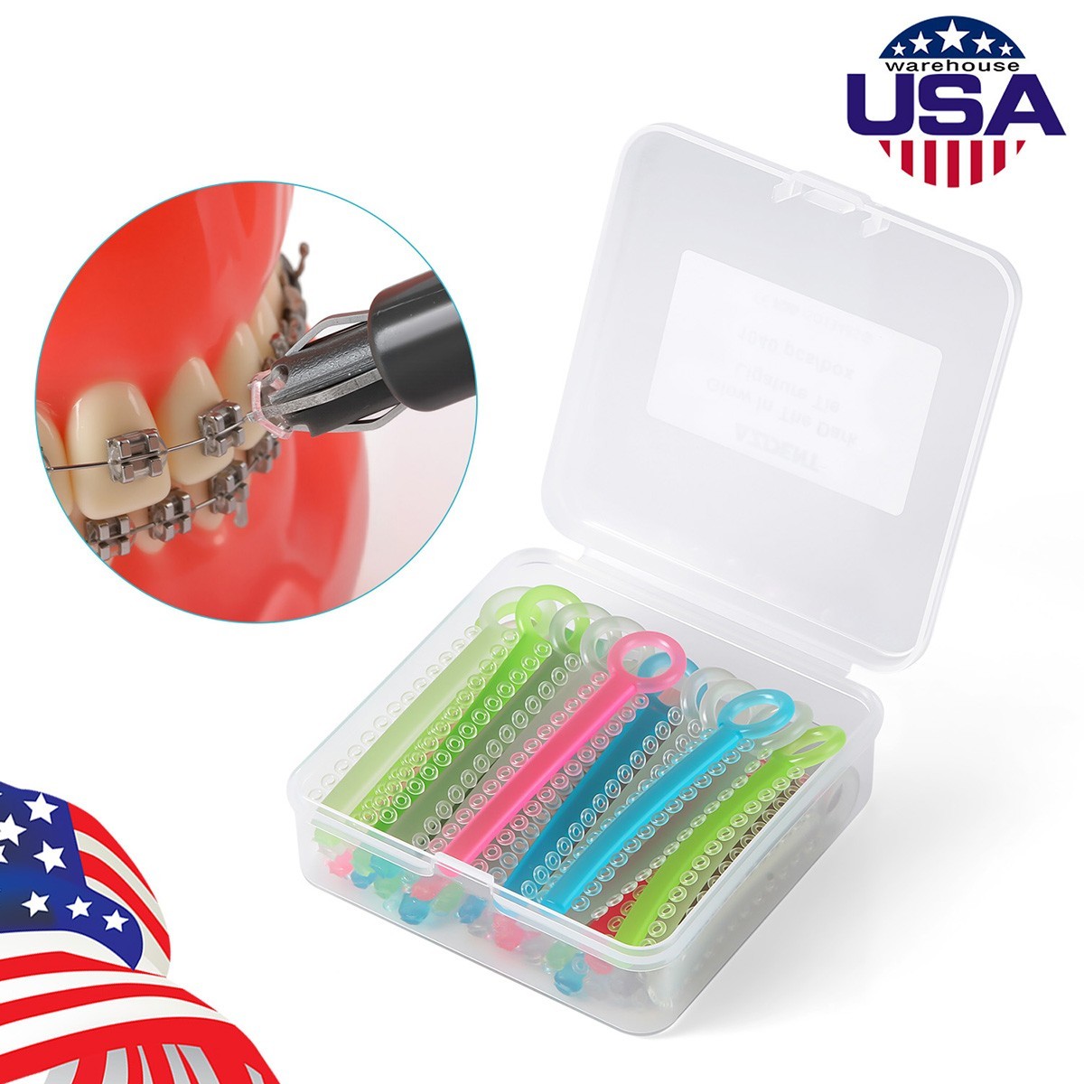 25 Colors AZDENT Dental Orthodontic Ligature Ties Elastic Rubber Bands Bracket
