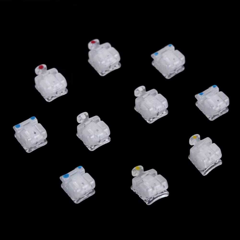 Ceramic Self Ligiating Brackets Roth/ MBT 345 Hook 022 Slot Dental 1Set / 20pcs