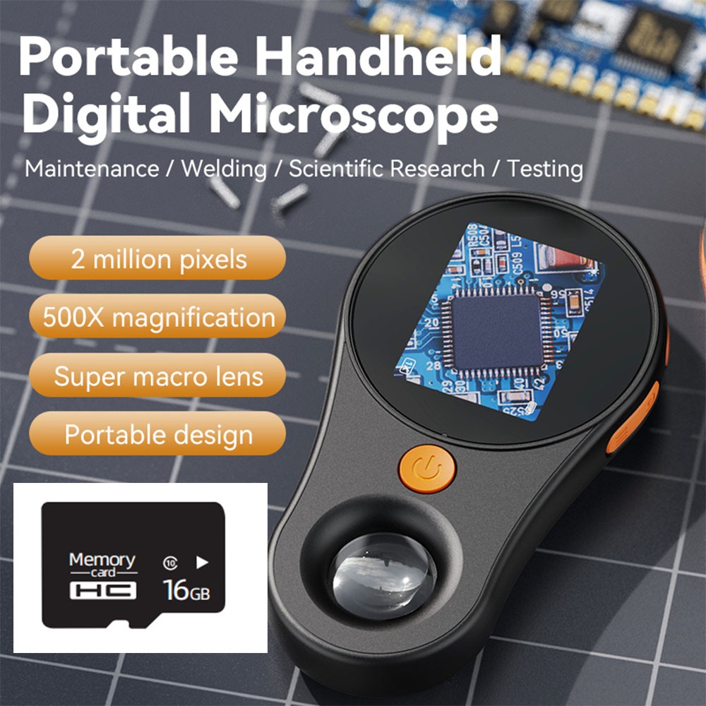500X Digital Microscope with 16G TF card 1080P 2.0 inch Video Coin Microscop