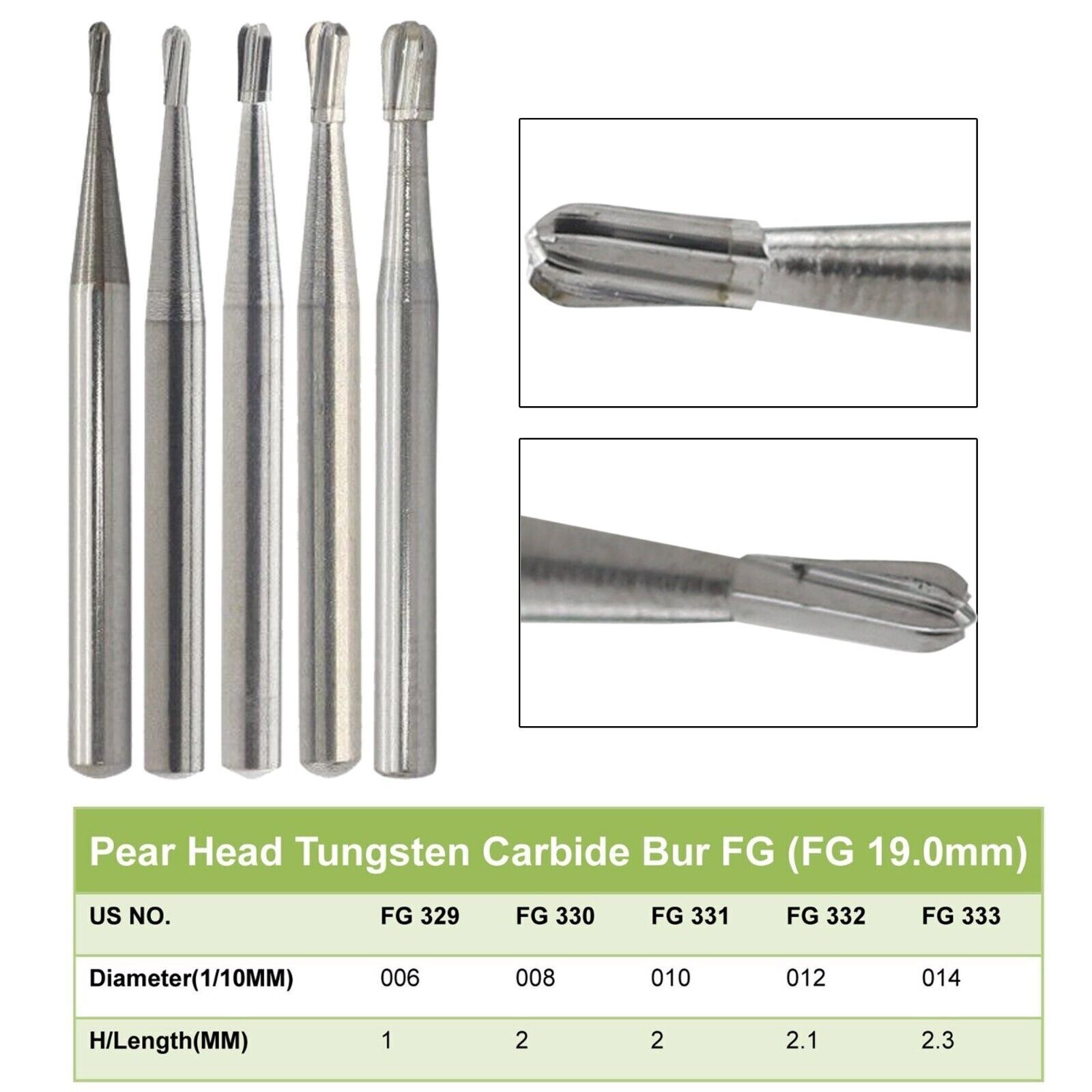 Wave Dental Carbide Bur FG330 Round 1/4 2 4 6 8 557 Friction Grip High Speed Bur
