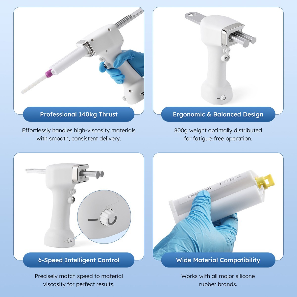 Dental Portable Electric Impression 1:1/2:1 Mixing Dispenser Dispensing Gun 50ml