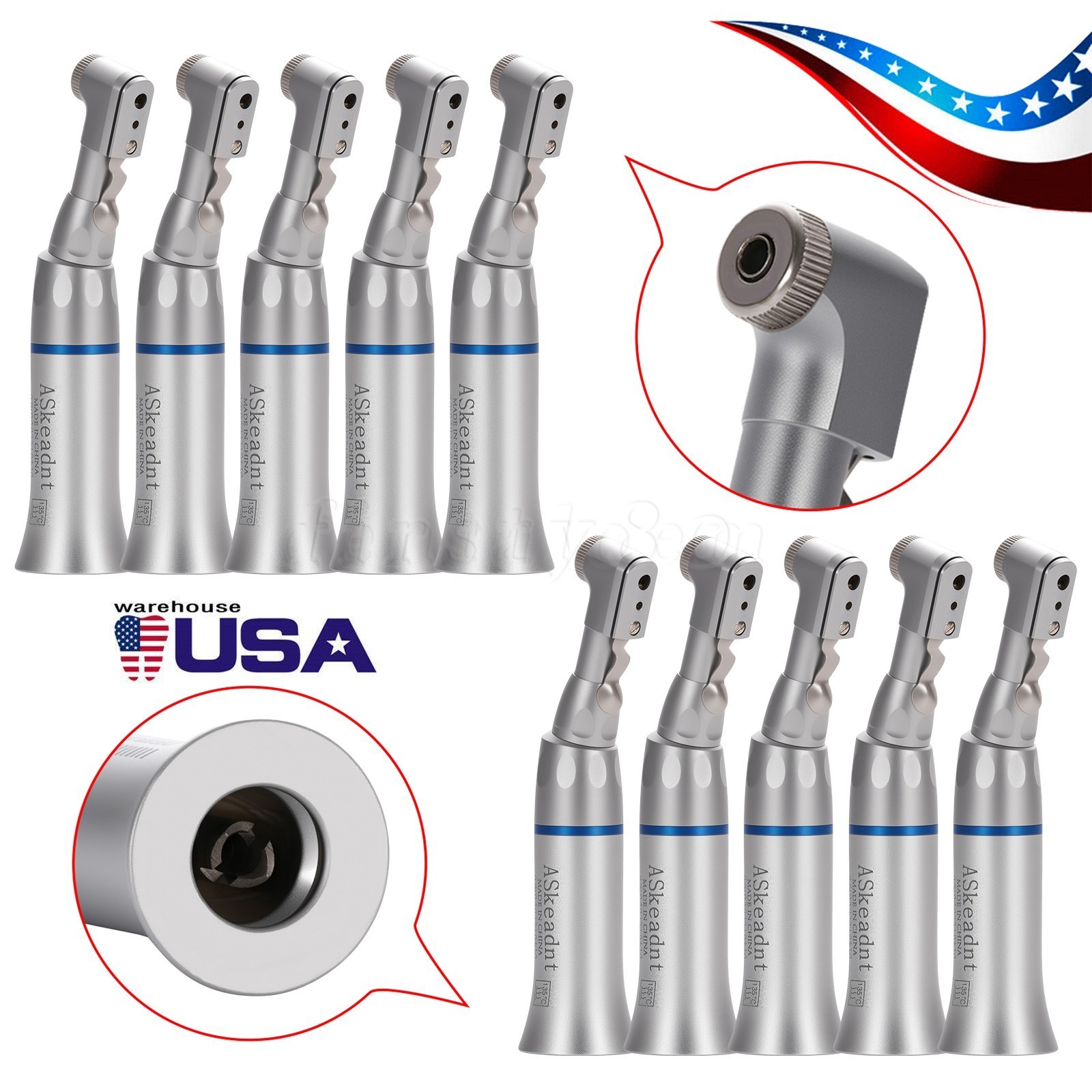 1-10 NSK Type Dental Slow Speed Contra Angle Handpiece Latch E-type contrangulo