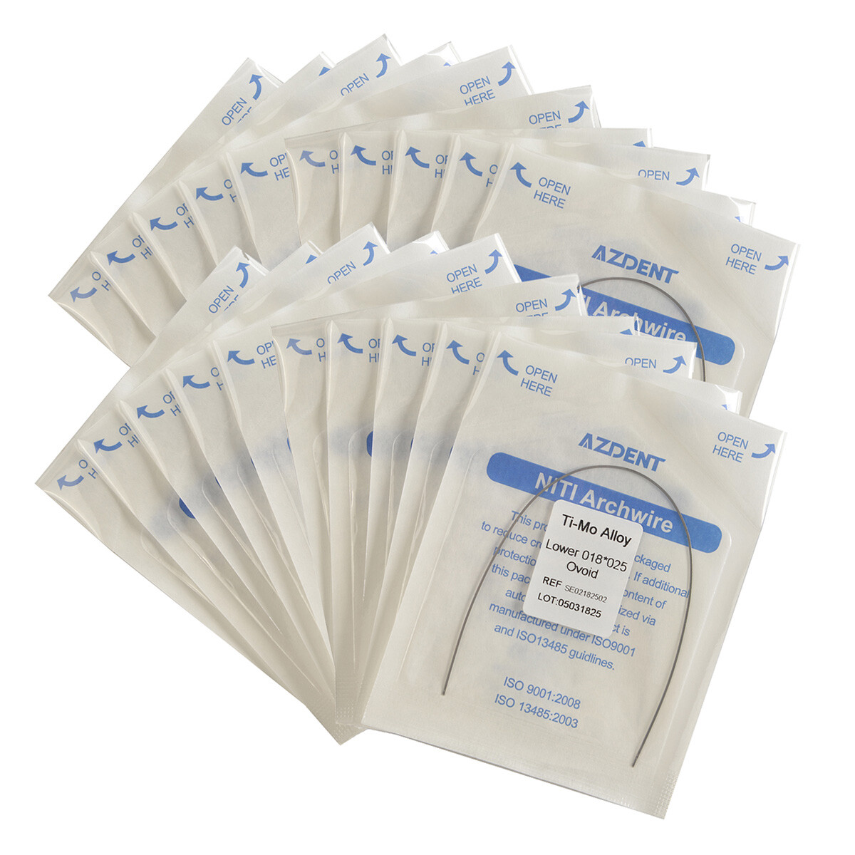 10packs AZDENT Dental Orthodontic TMA Beta Ti-Mo Alloy Rectangular Arch Wires