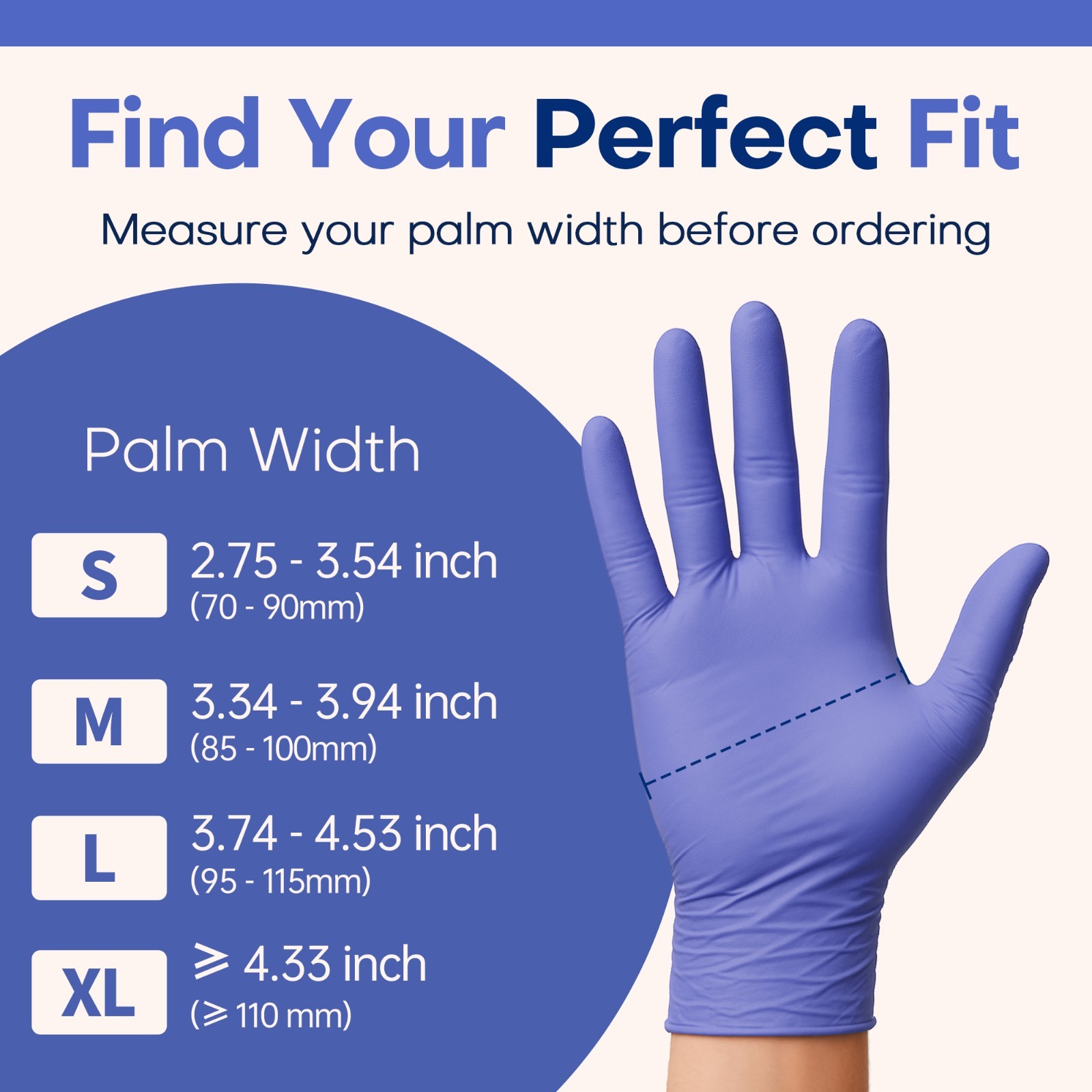 Medical Nitrile Exam Gloves, Blue Iris, Powder-Free Food-Safe Disposable Glove