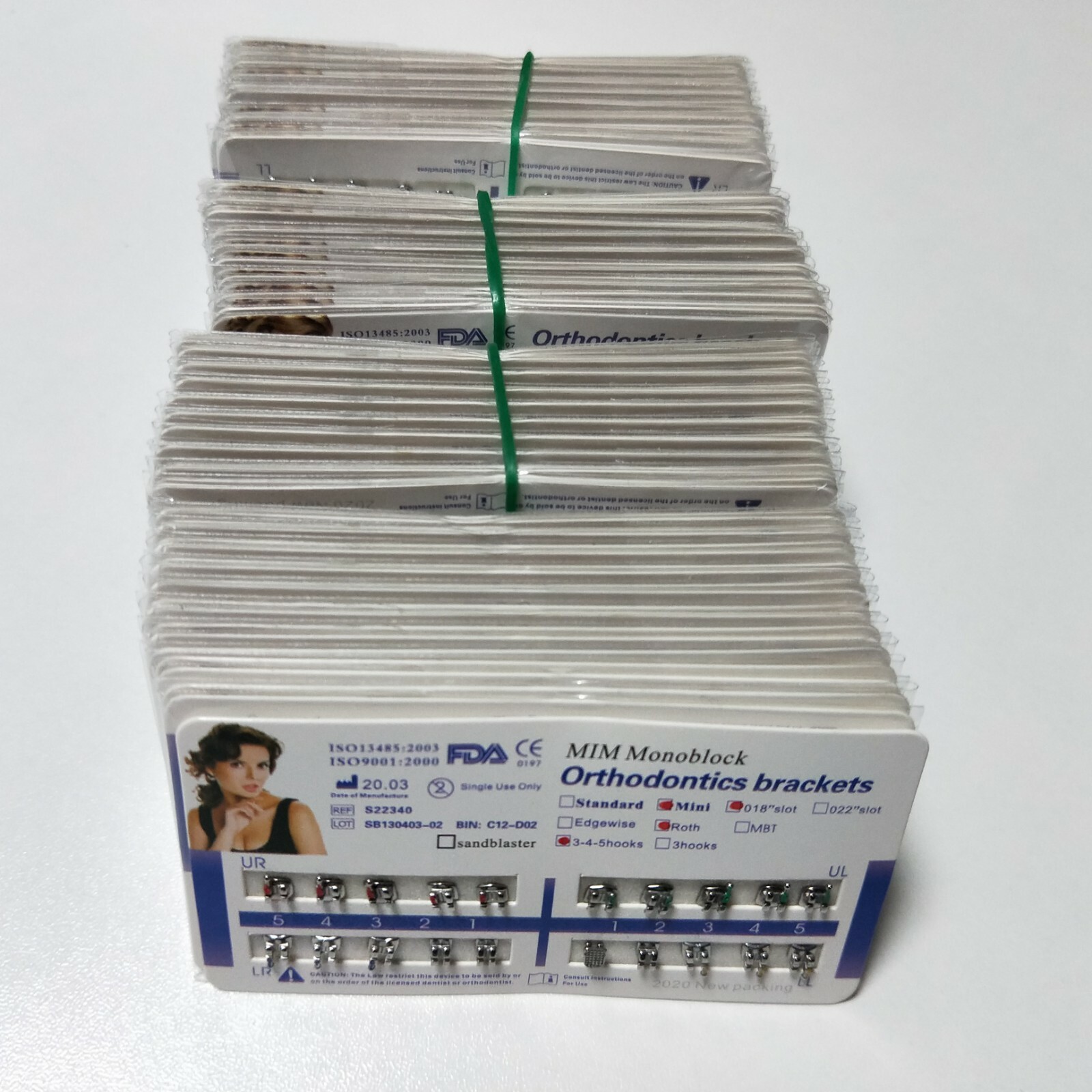 100 Sets Mini Roth 018 Slot 345 Dental Metal Brackets Teeth Braces Hooks MIM