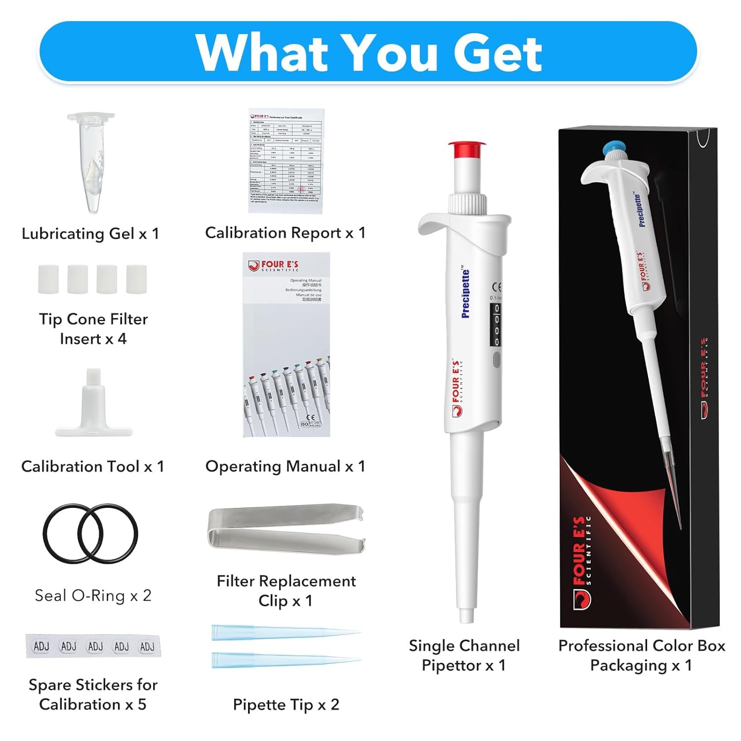 Micro Pipette Professional Single-Channel Pipettor Pipette 0.1-2.0μl,0.5-10μl…