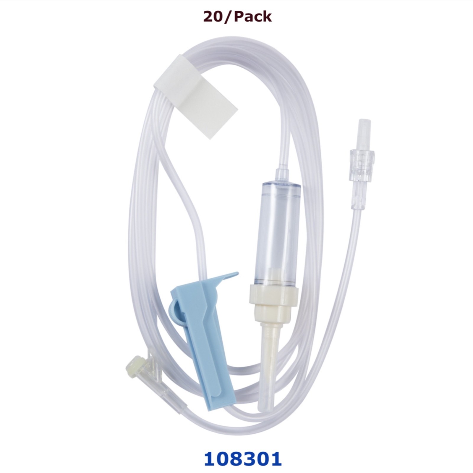 Primary IV Administration Set AMSafe Gravity 1 Port 10 Drops/mL 83″ 20/Pack