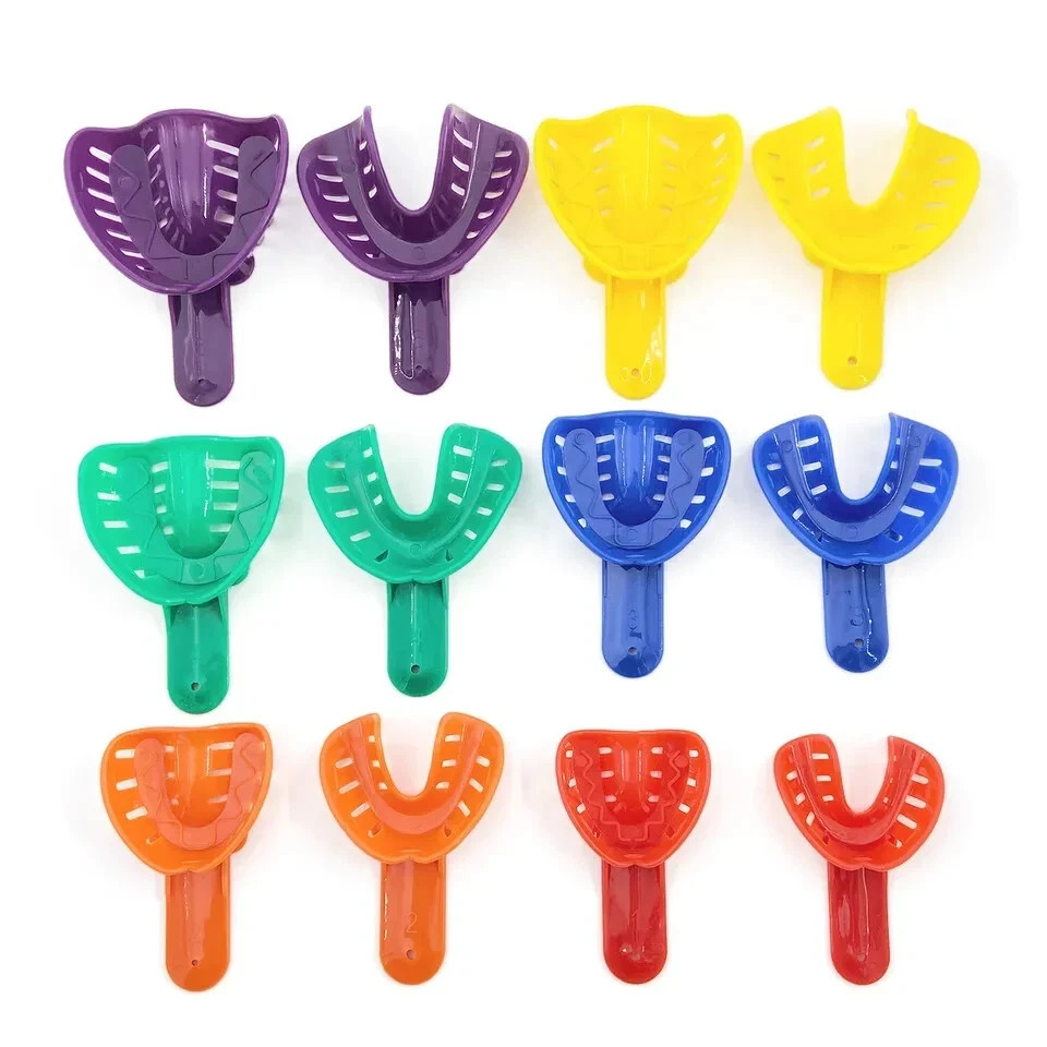 24 Pcs Plastic Autoclavable Dental Impression Trays Sizes L/M/S Adult Child U/L