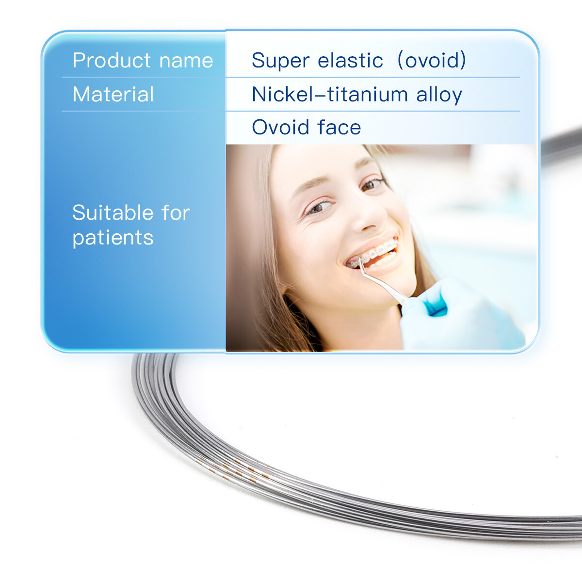 AZDENT Dental Orthodontic Super Elastic Niti Round Arch Wires Ovoid Form U/L
