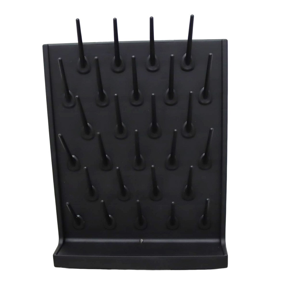 Black Single Side PP Lab Drip Rack 27 Detachable Pegs for Education and Lab Use