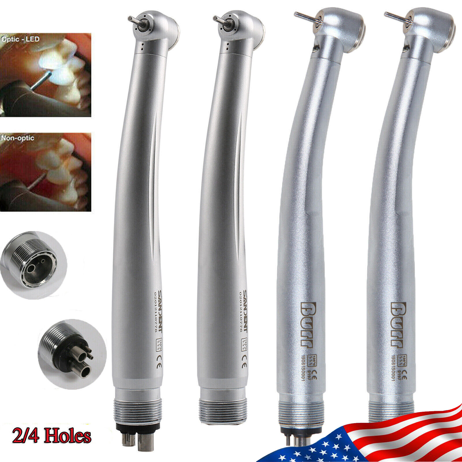 NSK/KaVo Style Dental LED Fiber E-generator/ High Speed Handpiece Turbine 2/4H