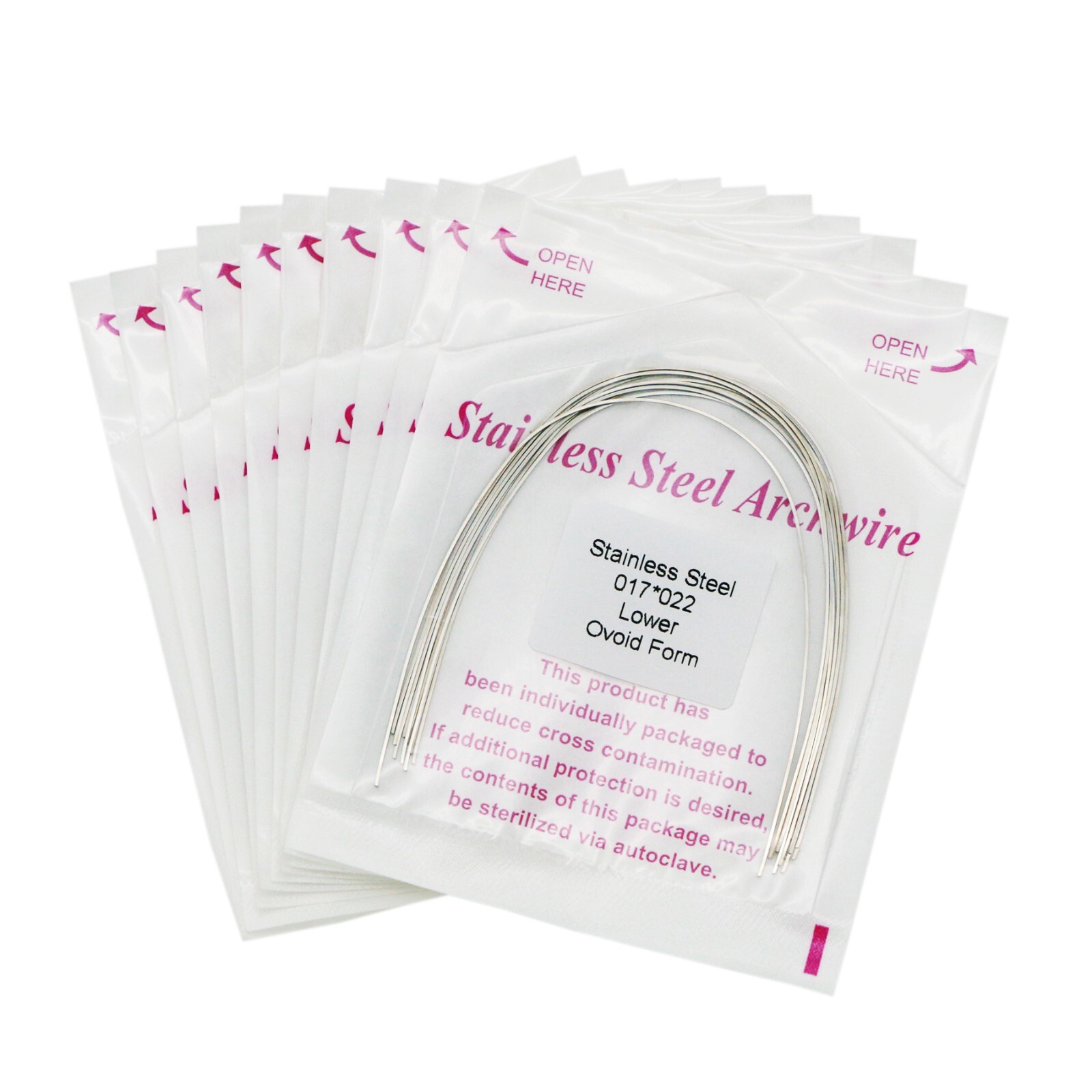 100 Pcs Dental Orthodontic Stainless Steel Recrangular Arch Wire Ovoid Form