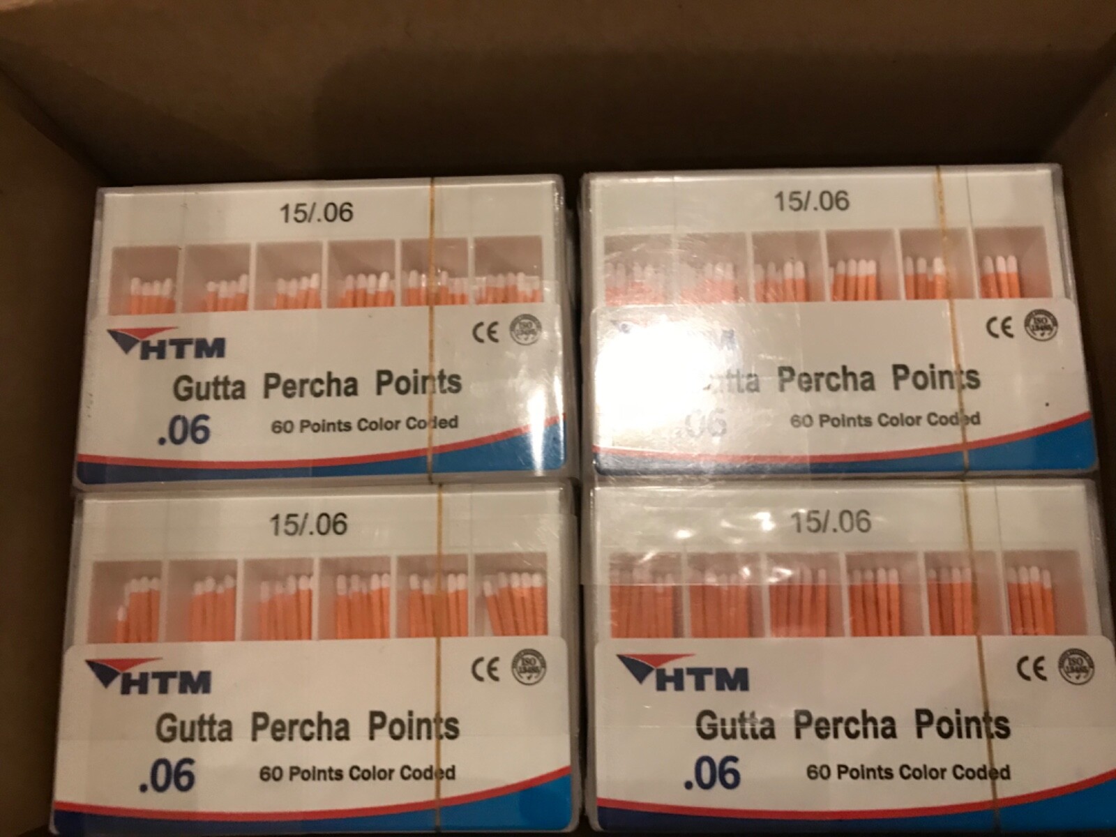 23×60 Points HTM GUTTA PERCHA POINTS Taper .06#15