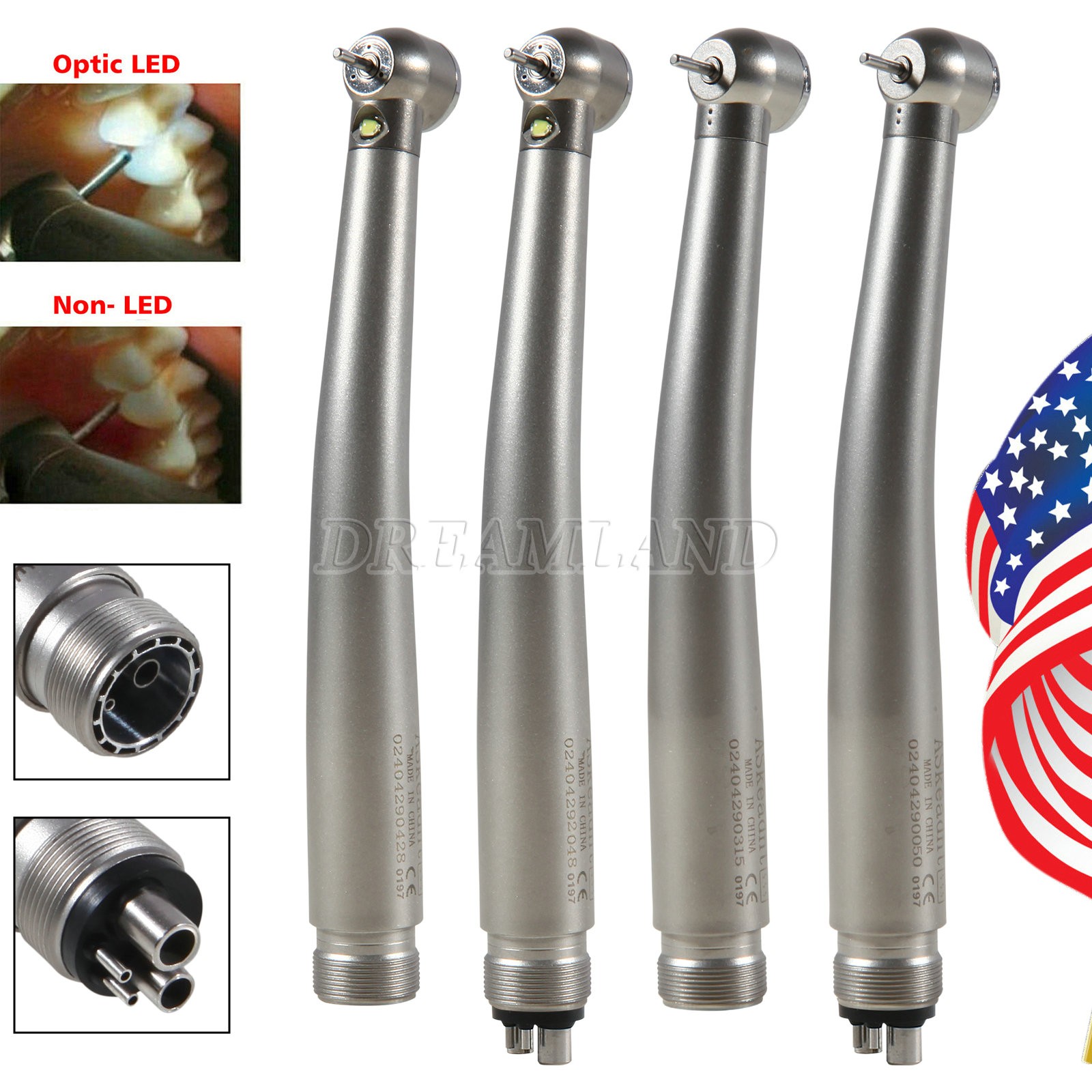 NSK Style Dental LED E-generator /High Speed NoLED Handpiece Turbine 2/4Hole ASk
