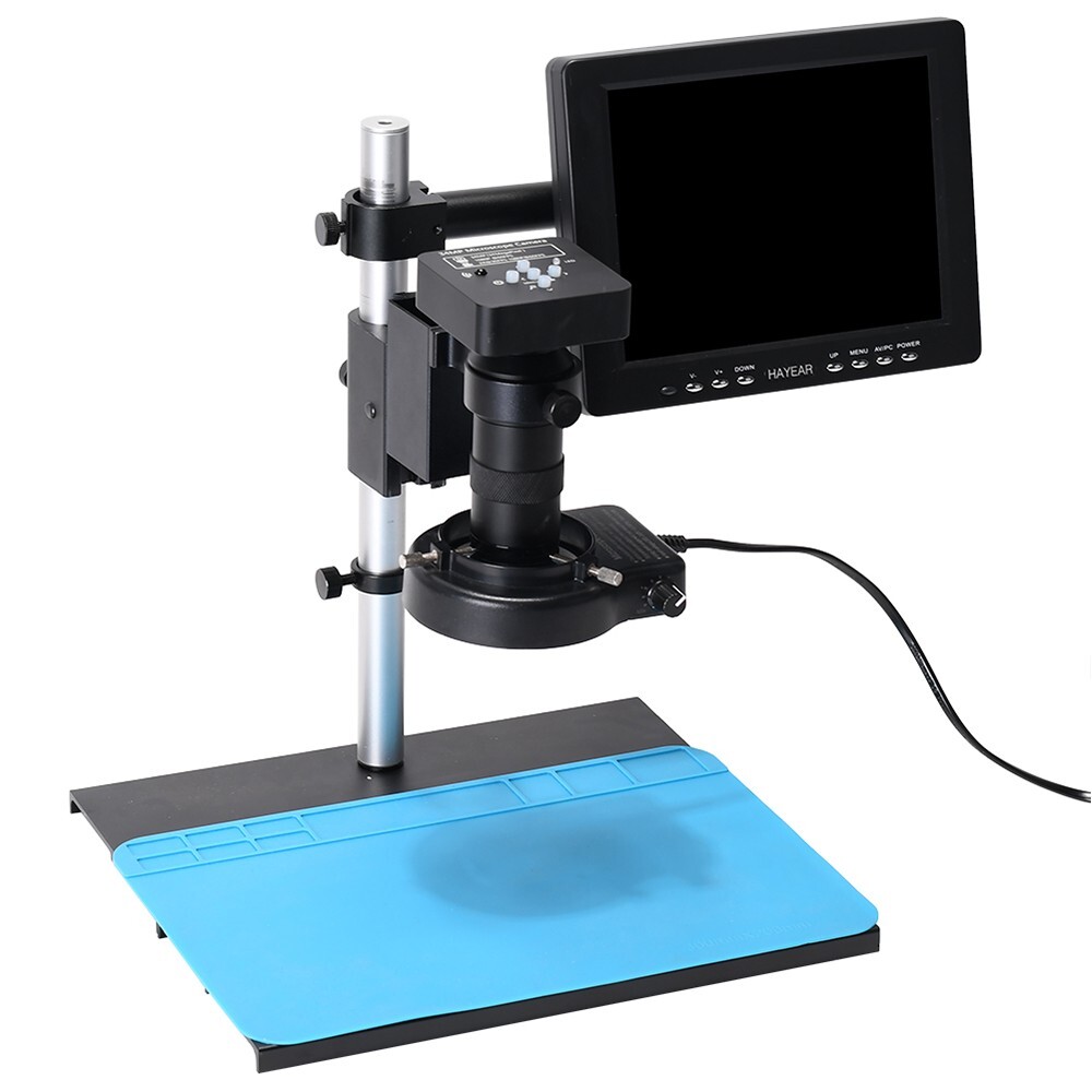HAYEAR Digital Microscope Set w/ 150X Lens 56-LED Light 8″ LCD for PCB Repairing
