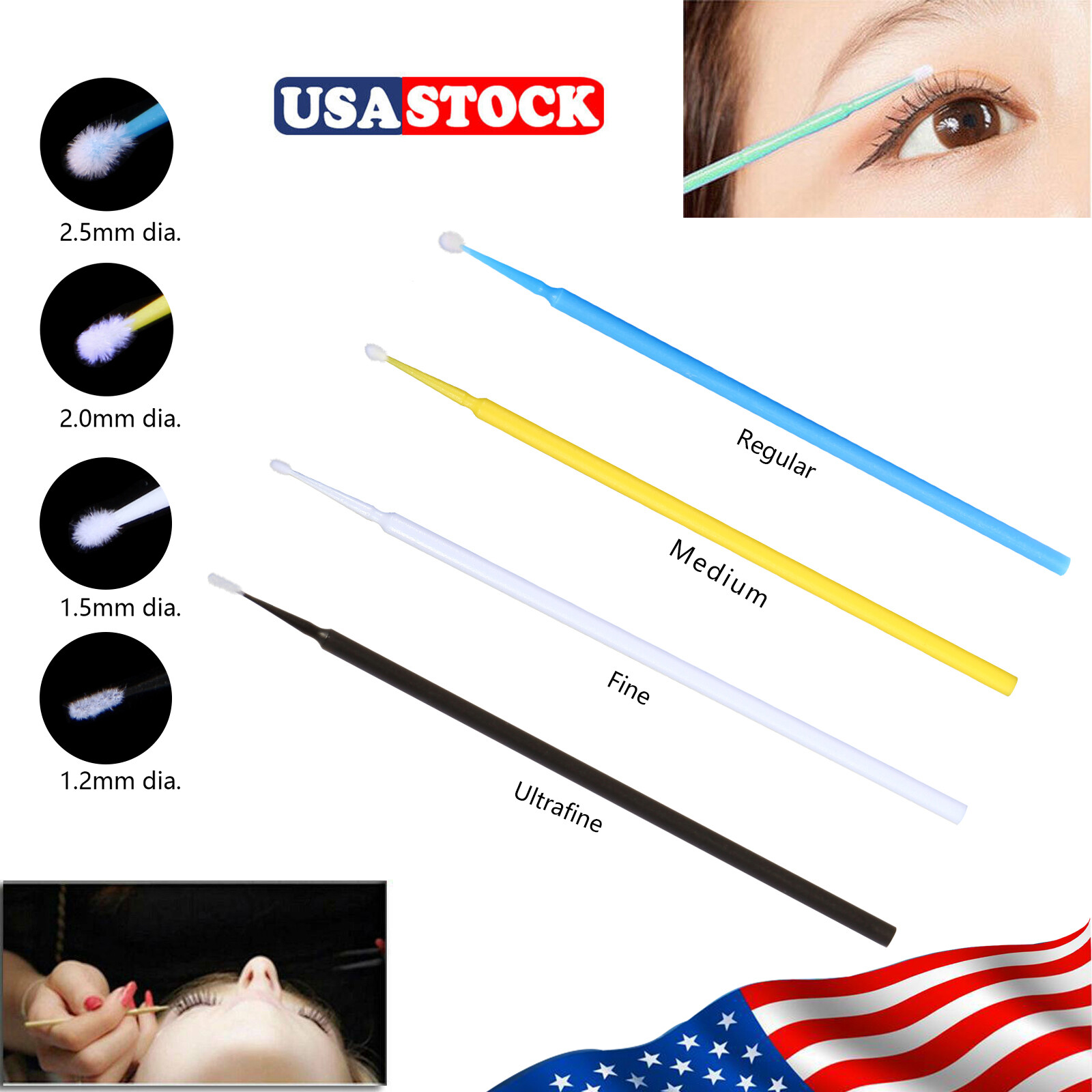 Dental Micro Brushes Applicators Microbrush (Regular, Fine, Super Fine)