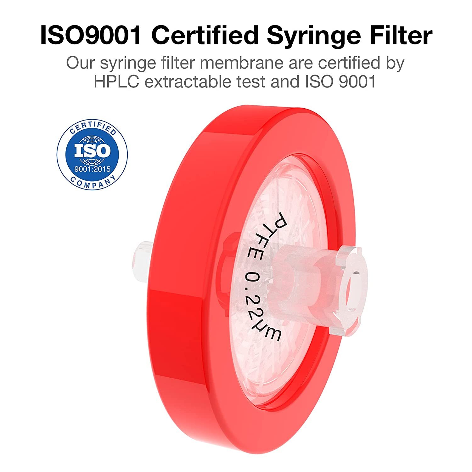 Simpure 500PCS PTFE Syringe Filters 25mm Diameter 0.22um Pore Size Hydrophobic