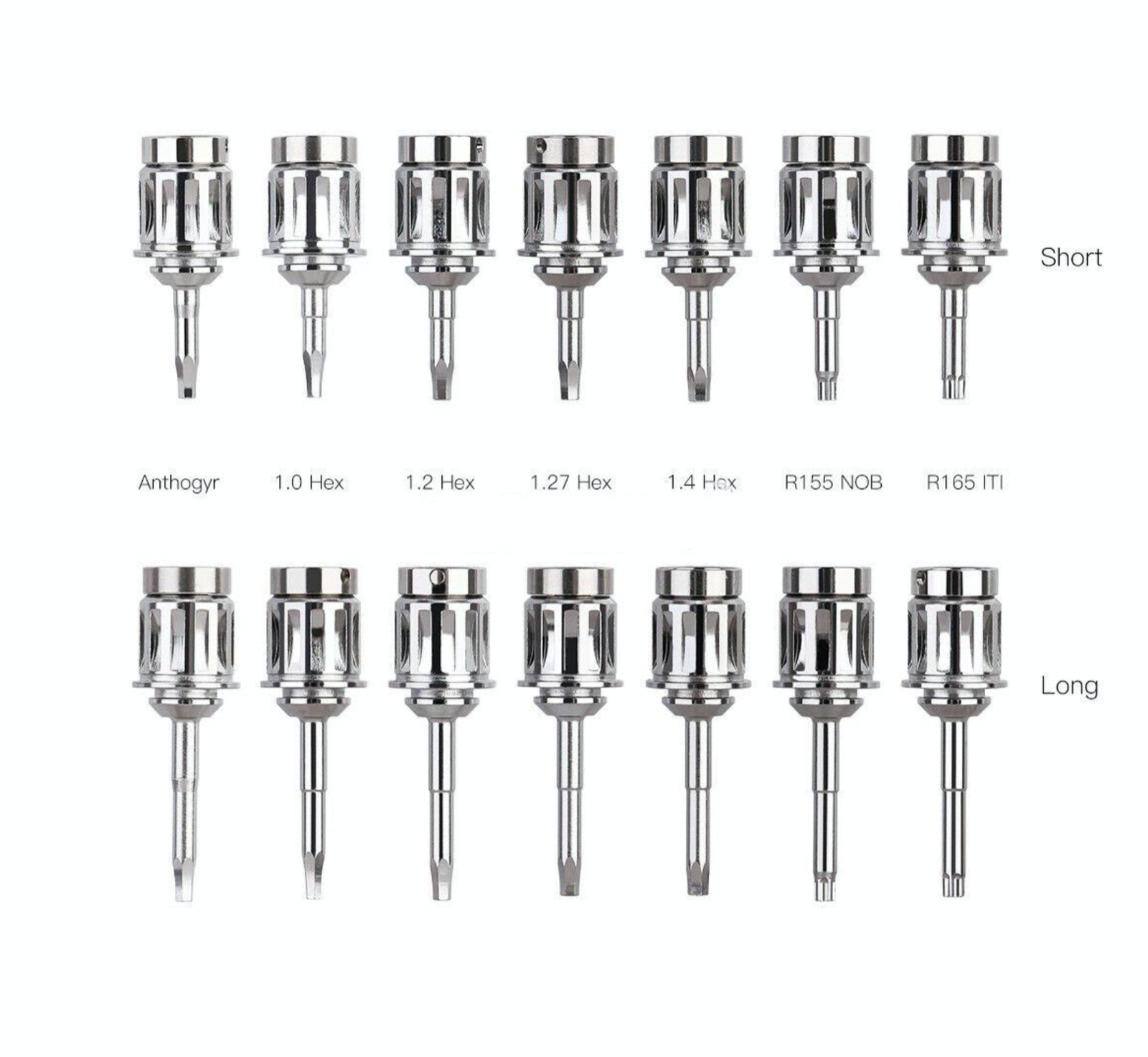 Dental Implant Abutment Hand Driver Hex Screwdriver Stainless Steel Long & Short