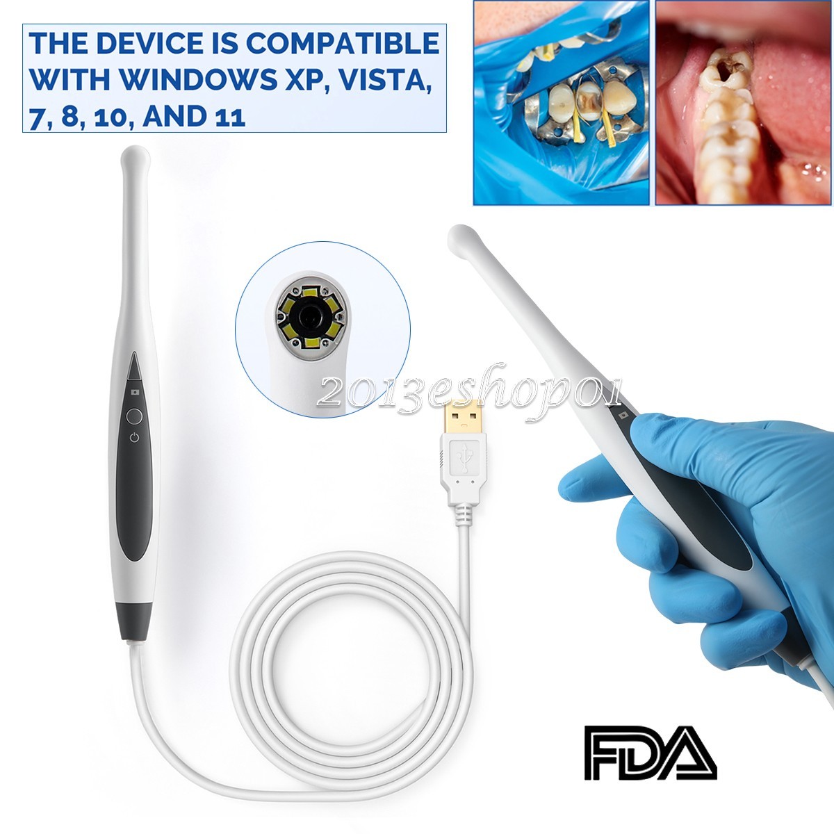 FDA Dental Intraoral Camera LED Automatic Imaging Intra Oral Endoscope USB 2.0