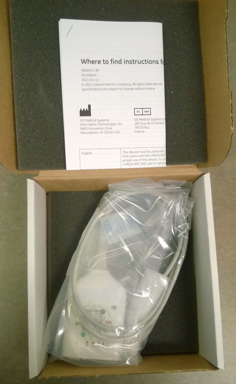 GE Carescape ECG MKE101 Parameter Module Cable REF 2099884-001 , New in Box