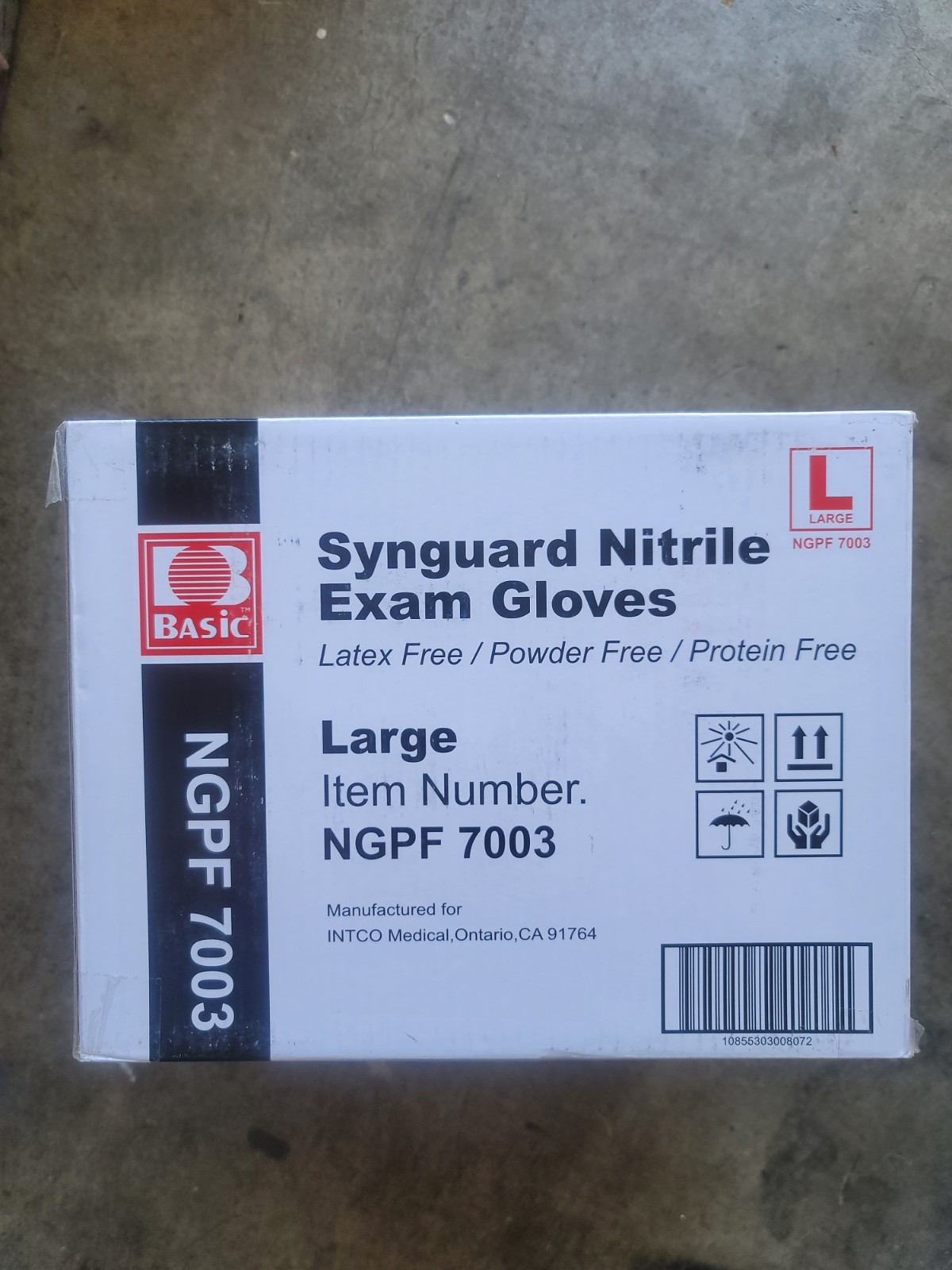 Synguard Nitrile Exam Gloves Blue 10 Box Of 100 per Case Total 1000 Gloves LARGE