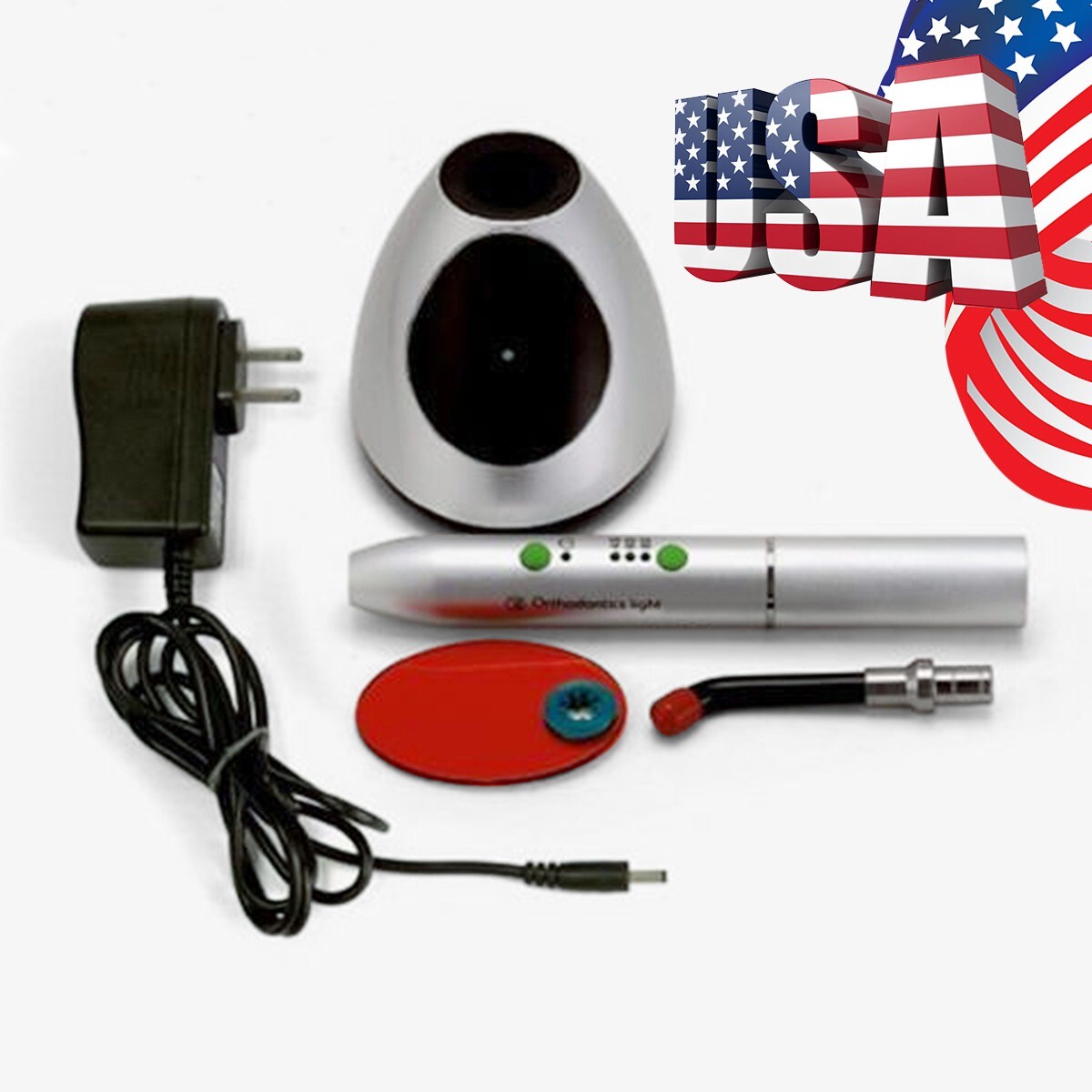 Dental Orthodontic Cordless LED Curing Light Lamp 2000mw High Power Blue Light