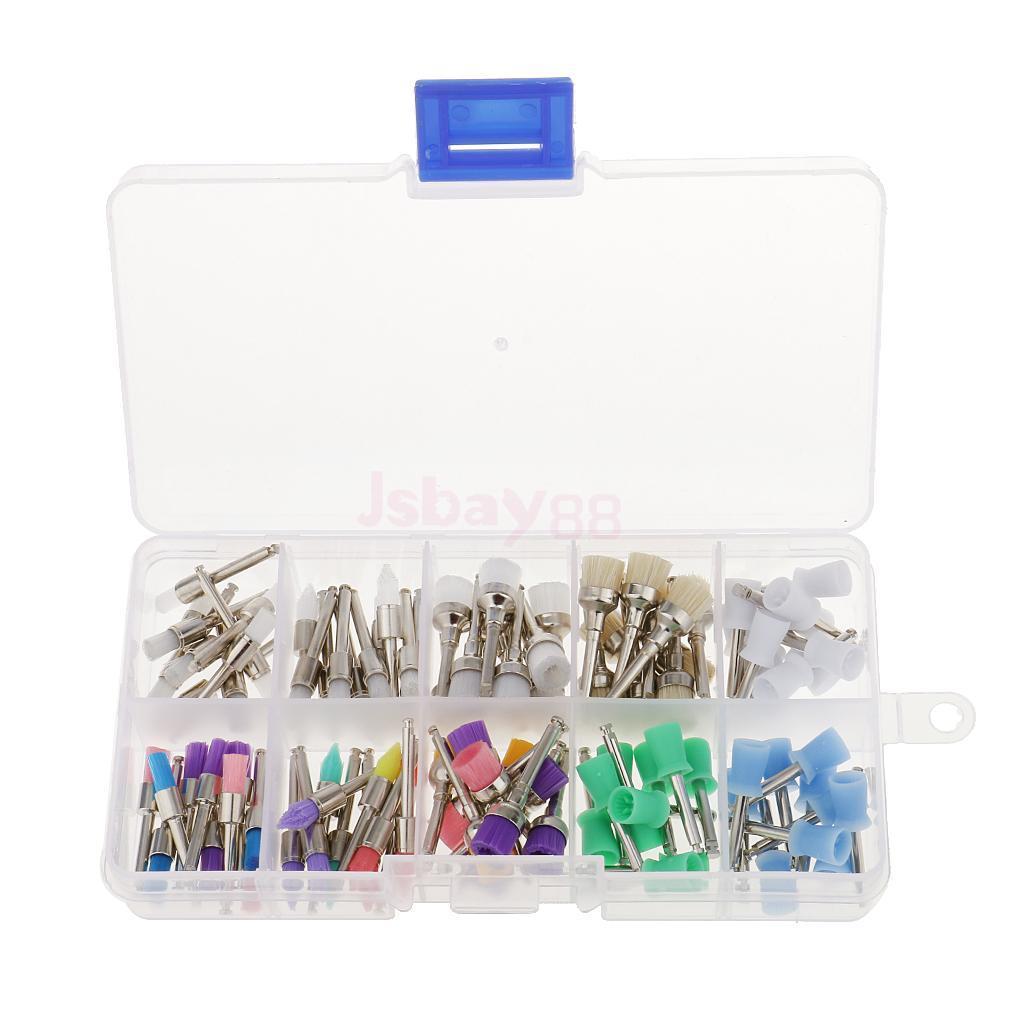 10 Mixed Types Disposable 100 Pcs Dental Prophy Brush Cup Polishing Polisher