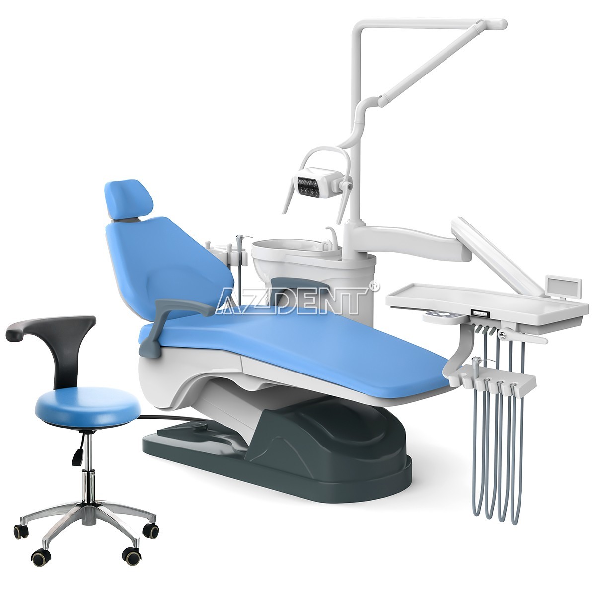FDA Dental Unit Chair Computer Controlled DC Motor PU Leather +Dentist Stool