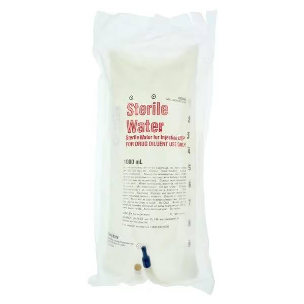 Baxter Healthcare 2B0304X Sterile Water for Injection USP 1000mL Aug 2026