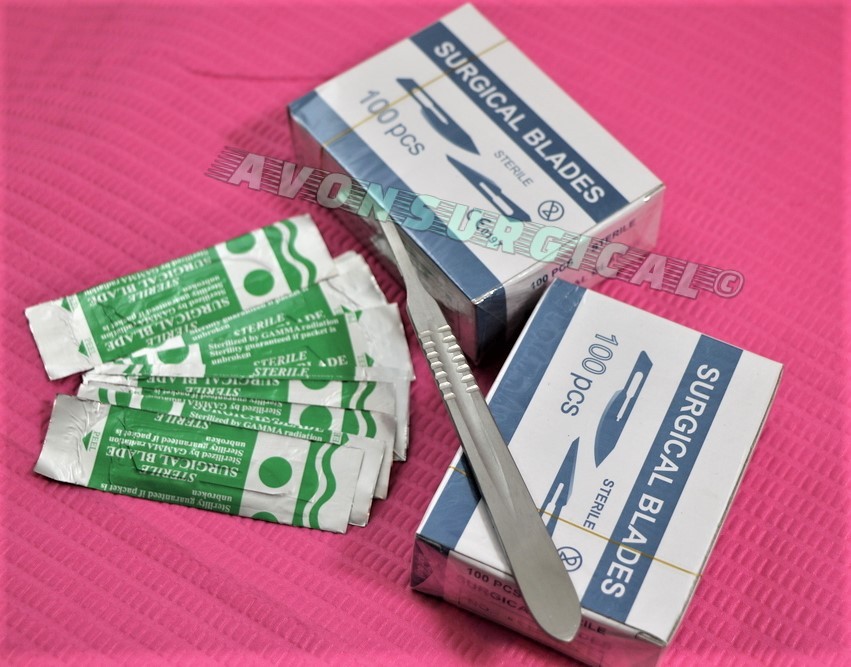 200 Scalpel Blades #15C + Scalpel Handle #3 Surgical Dental ENT Instruments