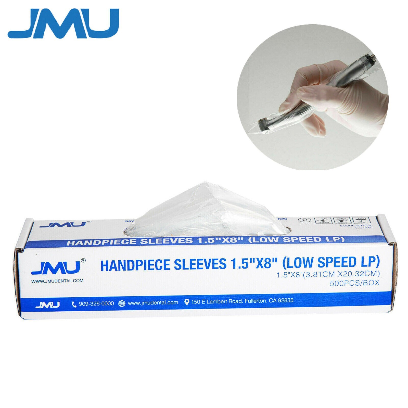 500PCS Plastic Cover Sleeves Sheath 1.5”X8” For Dental Low Speed Handpiece